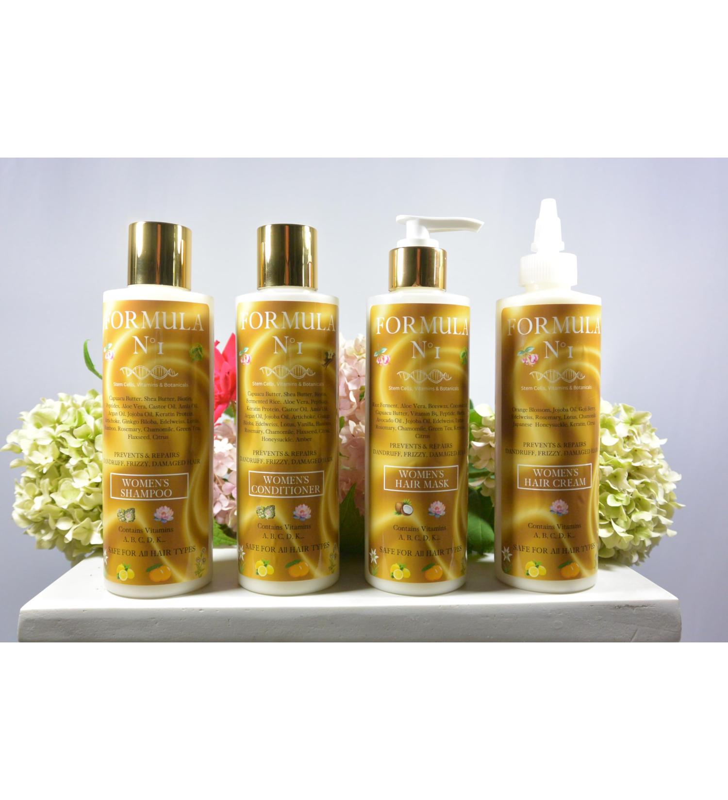 Complete Hair Care Set for All Hair Types - Hydrating Shampoo Conditioner Hair Mask & Styling Cream with Biotin & Keratin - Buy Online on GoSupps.com