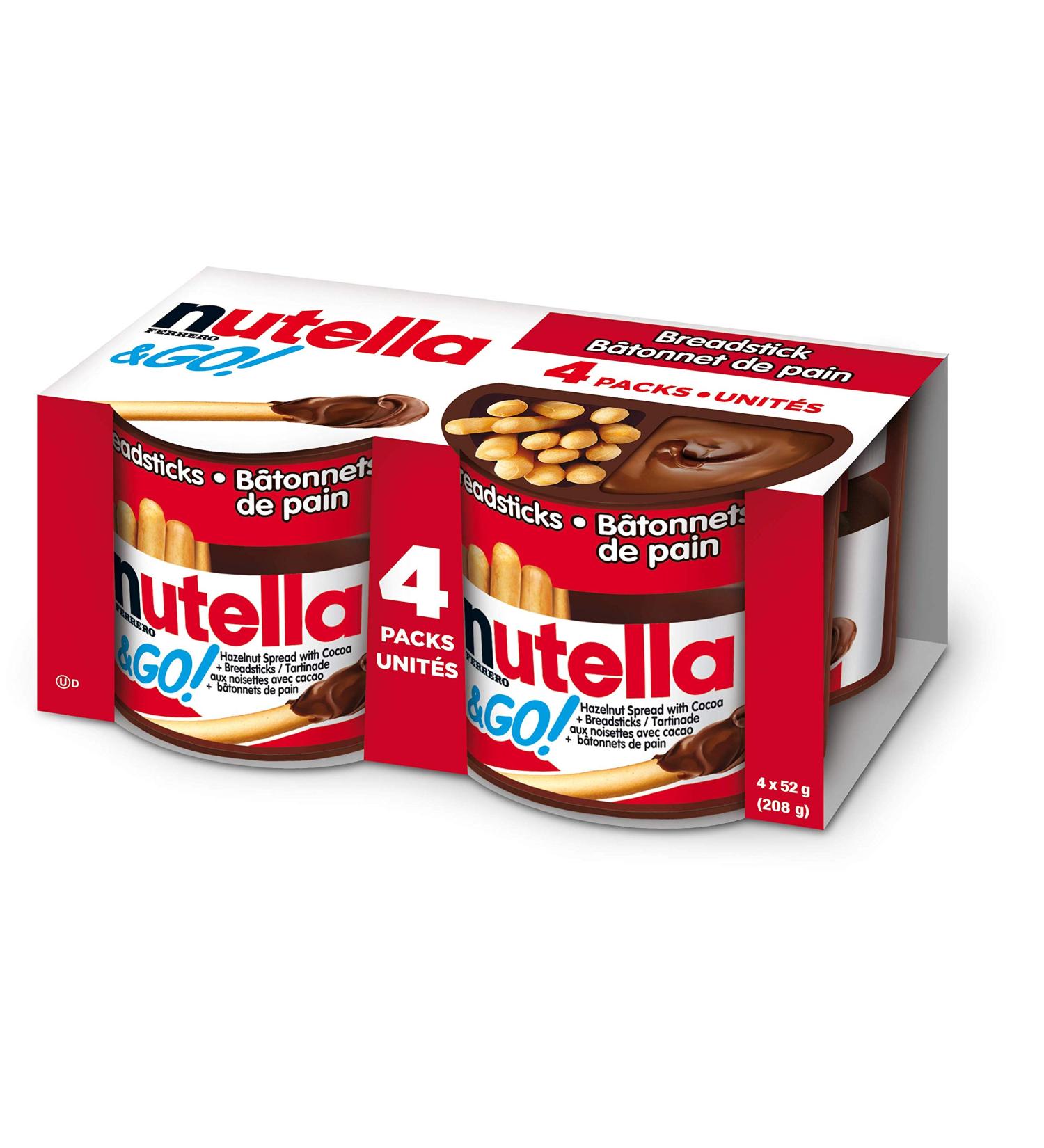 NUTELLA & GO! Hazelnut And Cocoa Spread With Breadsticks Snack Packs 6 Packs Of 4 2.0 Kilograms Nutella & GO! 24 Pack - Buy Online on GoSupps.com