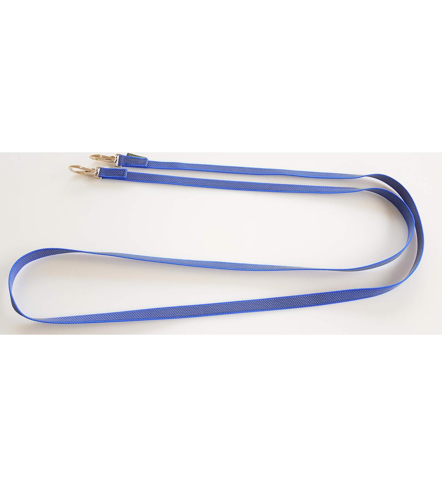 elropet rubberized reins with rein hooks silver rubber reins blue Shetty - WB extra 3.00m WB extra