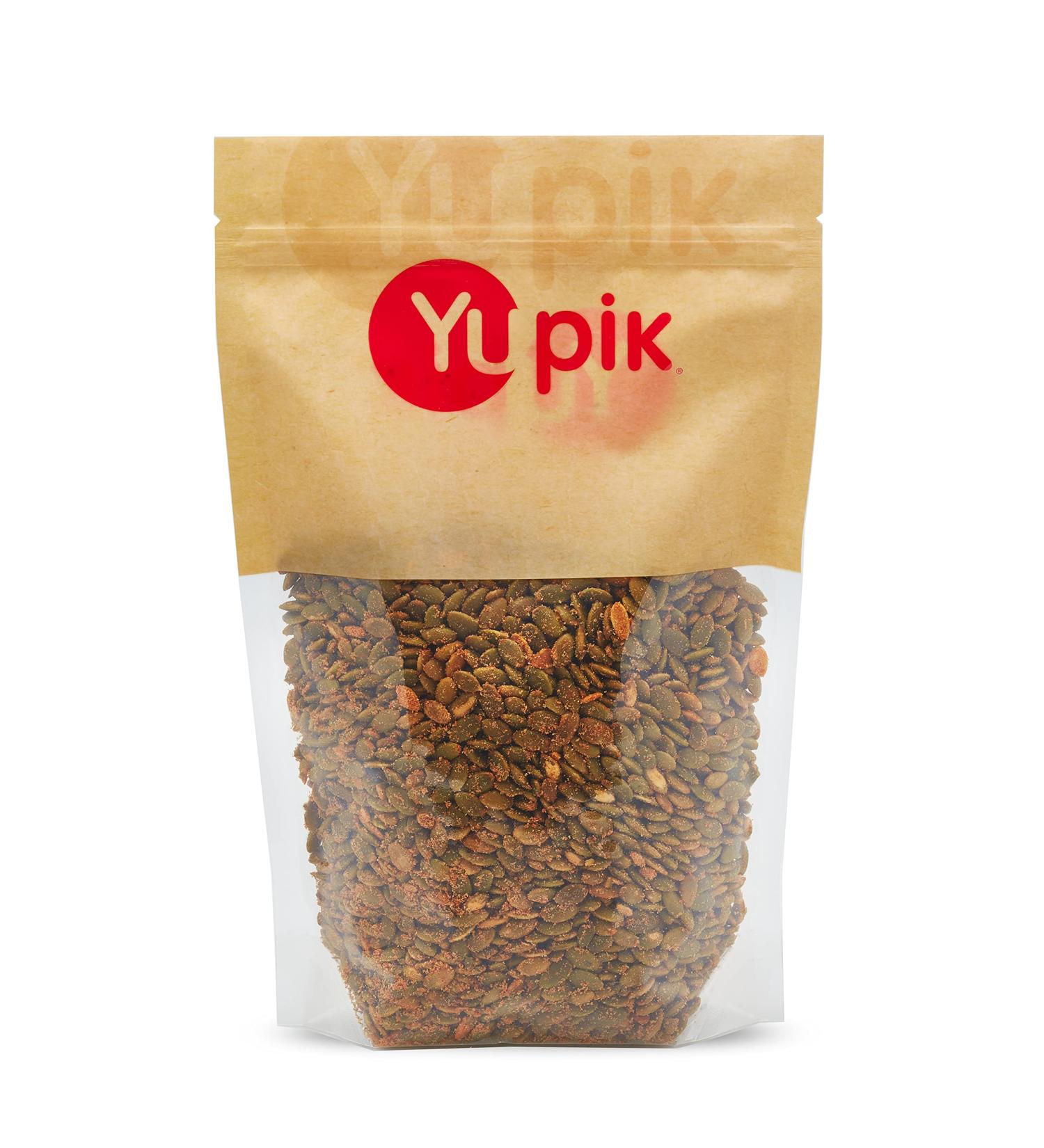 Yupik Spicy Buffalo Pumpkin Seeds 500 g Kosher GMO-Free Roasted Seeds Spicy Seasoning Source of Fibre & Protein Savory Snack Ideal for BBQ & Game Night