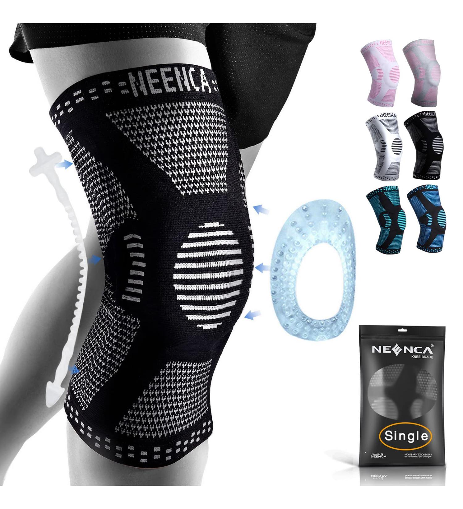 NEENCA Professional Compression Knee Brace with Gel Pad & Stabilizers - Large Black - Buy Online on GoSupps.com