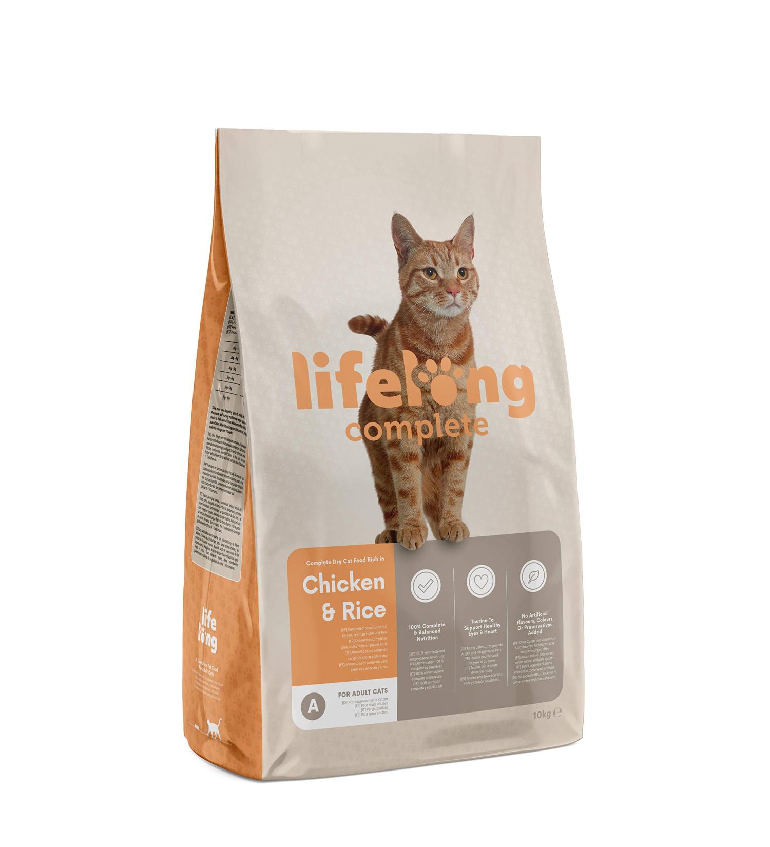 Buy Lifelong Complete Dry Cat Food - Chicken & Rice 10kg | Amazon Brand | International Shipping - Buy Online on GoSupps.com