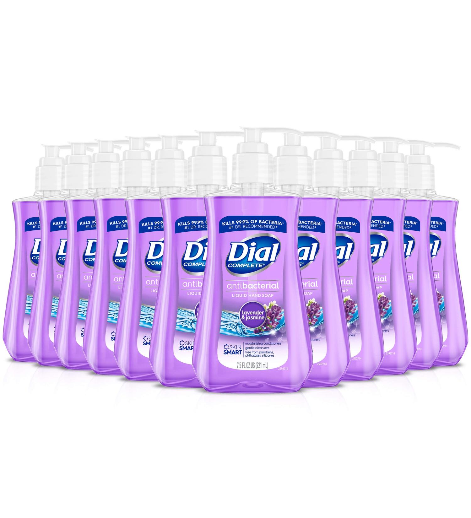 Dial Complete Antibacterial Liquid Hand Soap - Lavender & Jasmine Scent 7.5 fl oz Pack of 12 | Buy Internationally - Buy Online on GoSupps.com