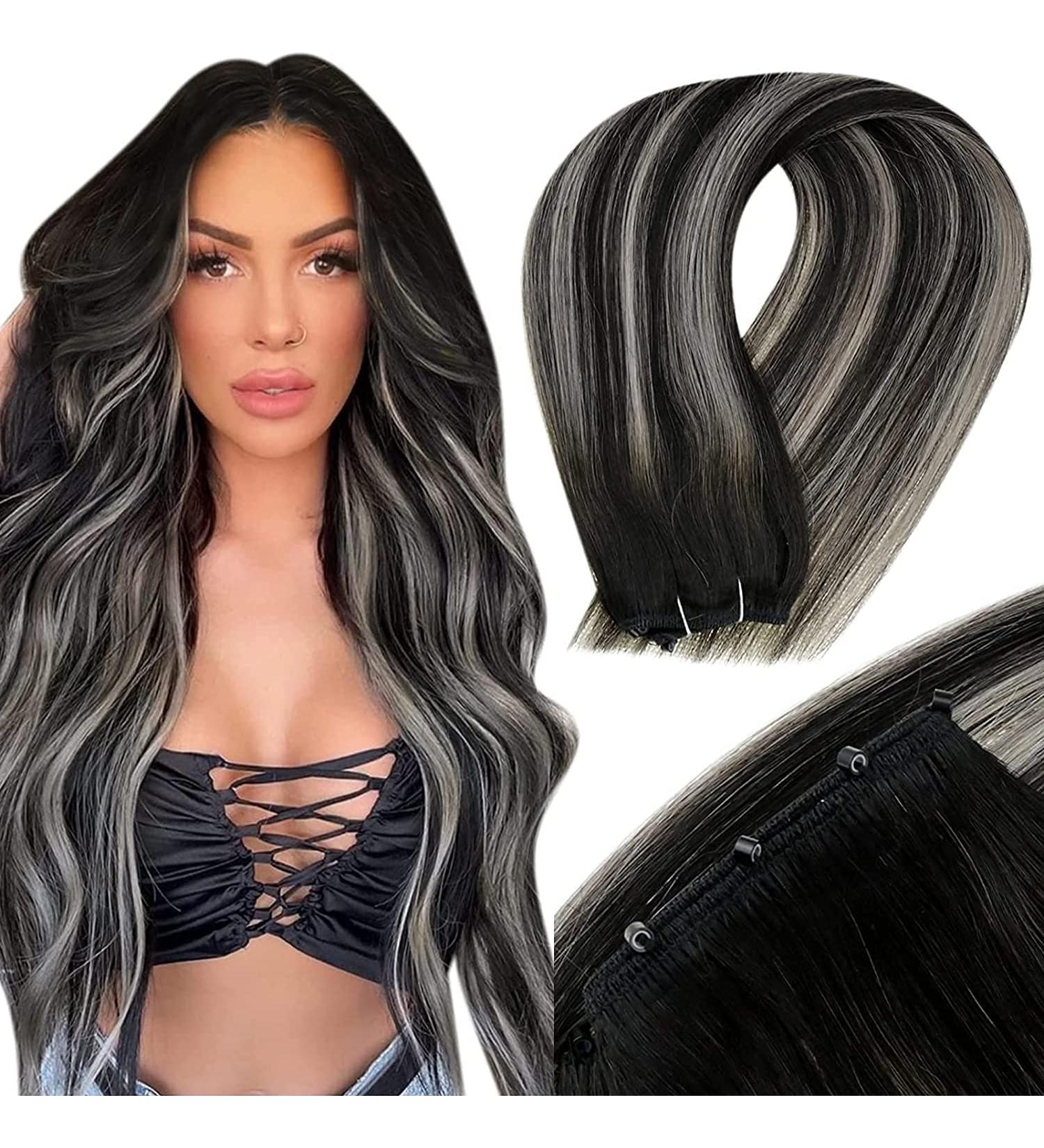 Buy Laavoo Microring Hair Extensions - Real Human Hair Black Ombre Balayage - 50g 50cm Eze Weft - International Shipping Available - Buy Online on GoSupps.com