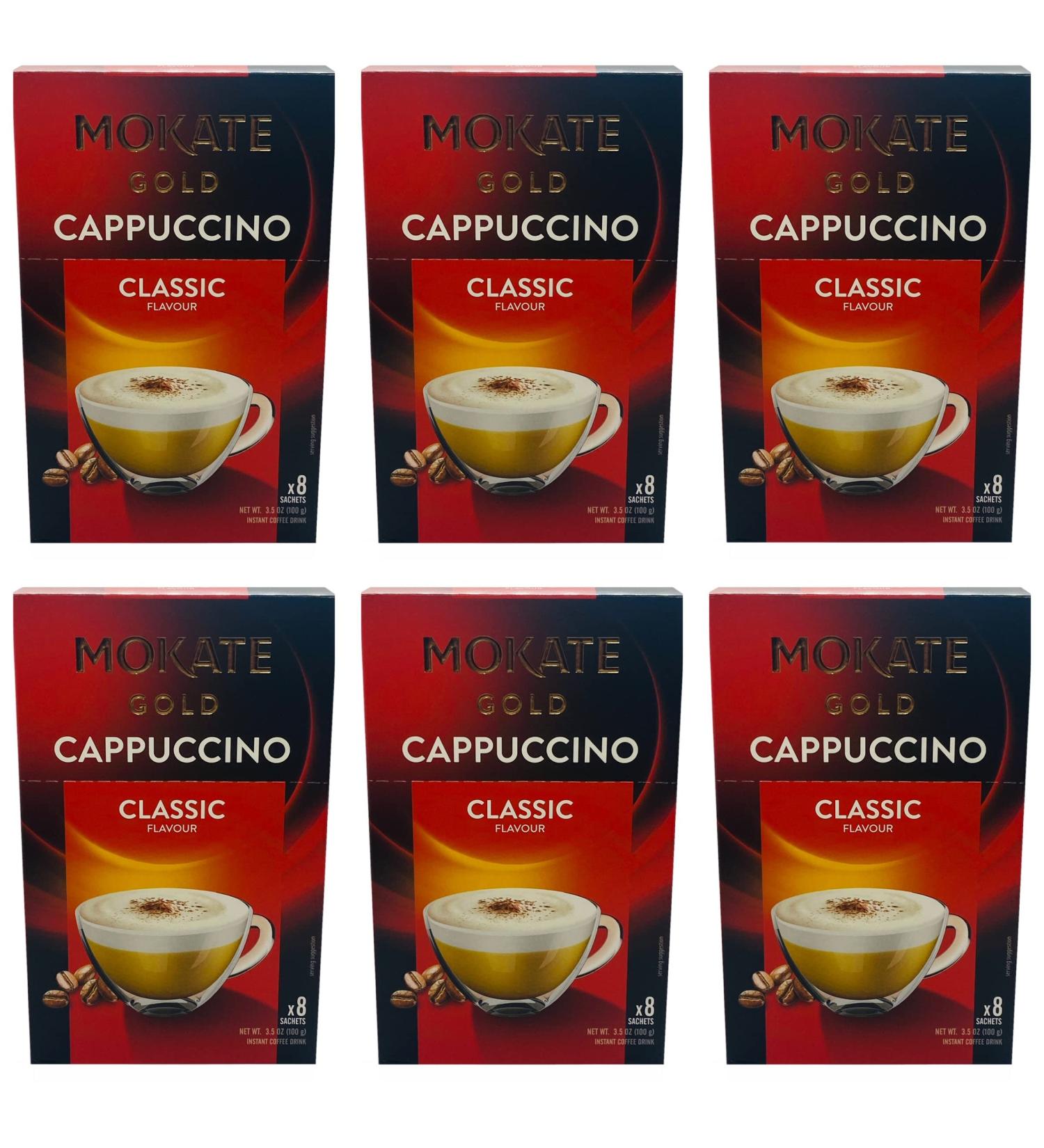 Mokate Gold Cappuccino Classic Flavour Instant Coffee 6 boxes x 8 12.5g sachets - Buy Online on GoSupps.com