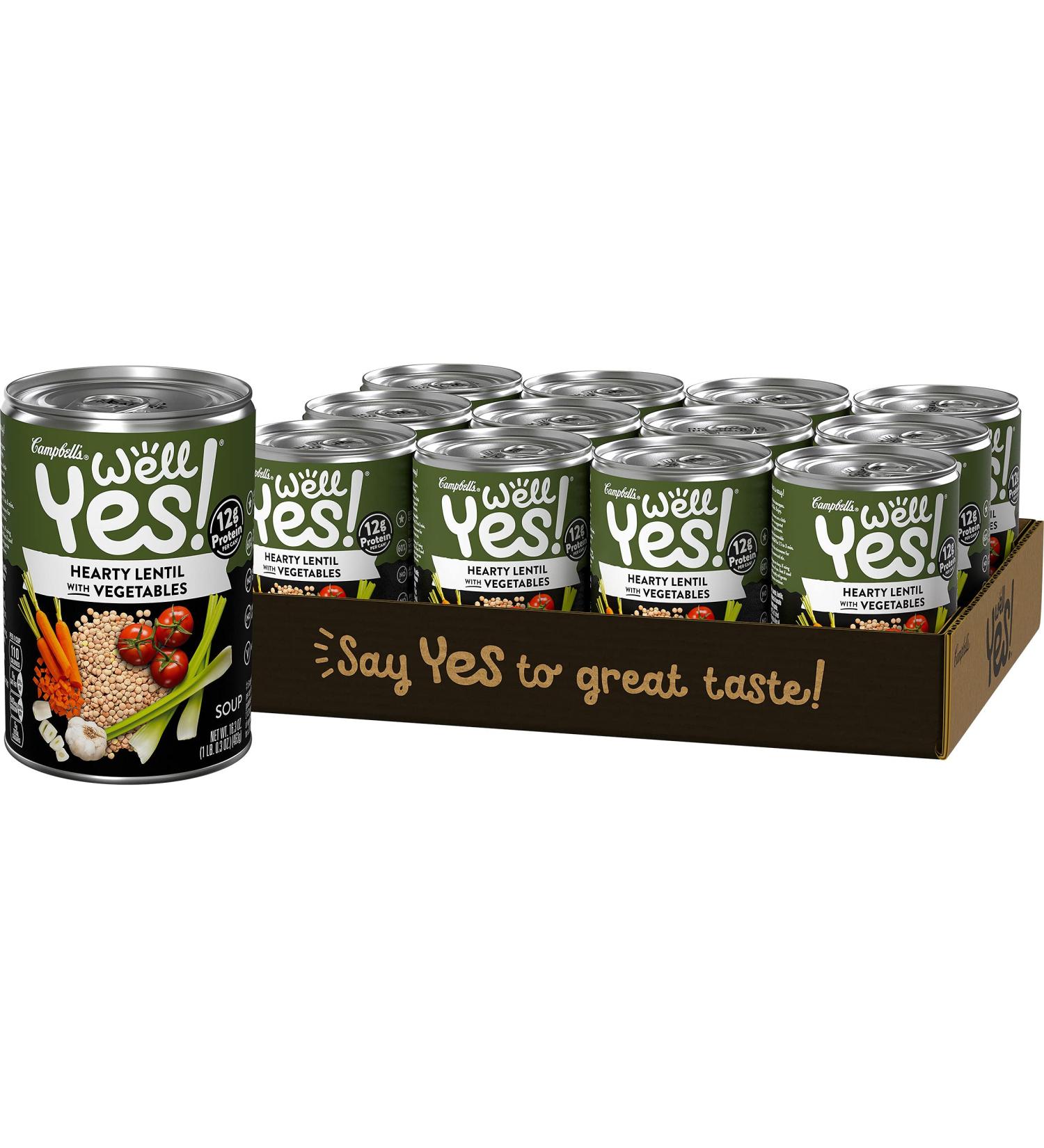 Well Yes! Campbell's Hearty Lentil with Vegetables Soup 195.6 Oz - Pack of 12 - Buy Online on GoSupps.com