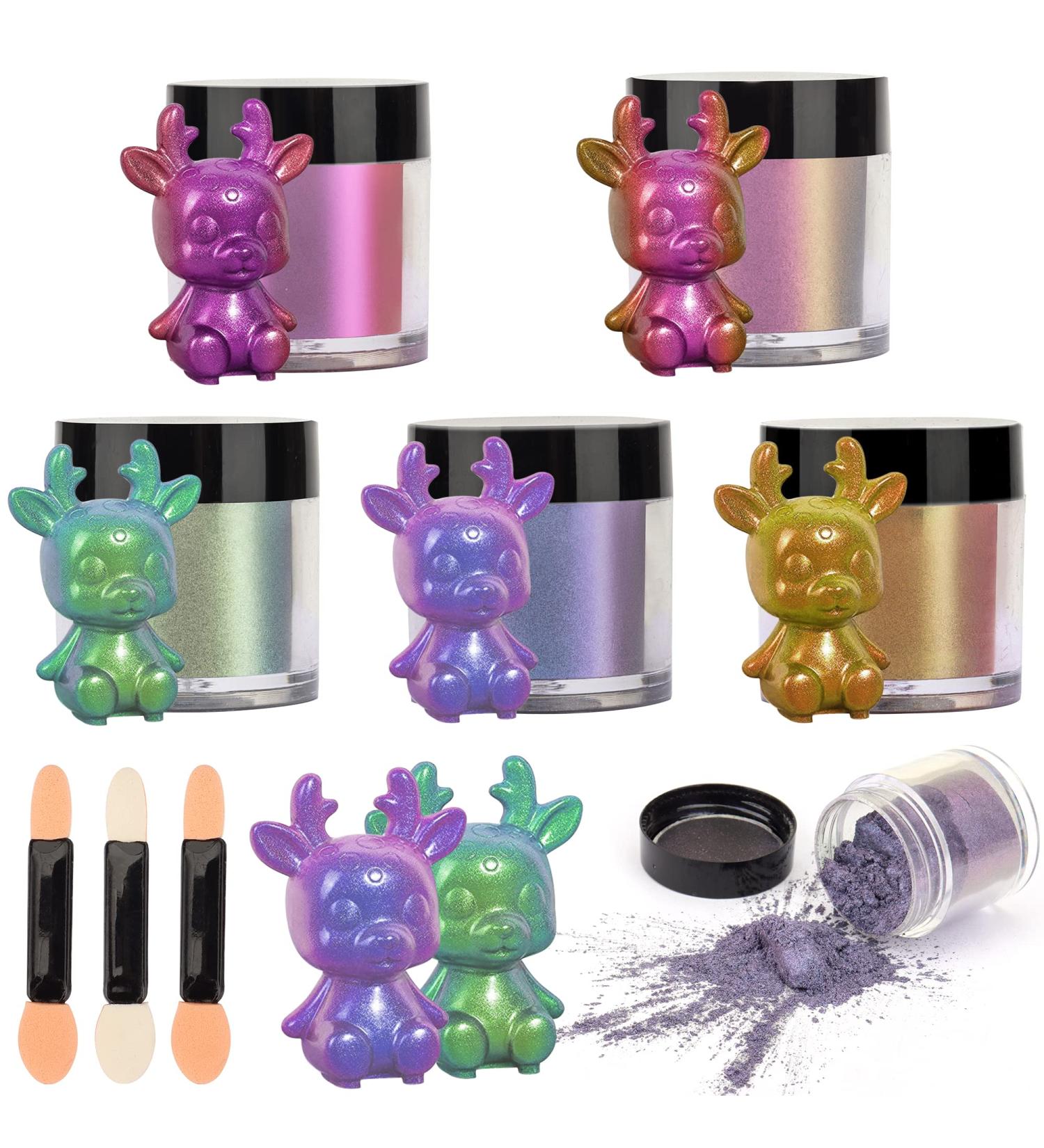 Casiwaft Chameleon Mica Powder Set - 5 Colors for Jewelry, Nails, Painting, Resin & Candle Making - Buy Online on GoSupps.com