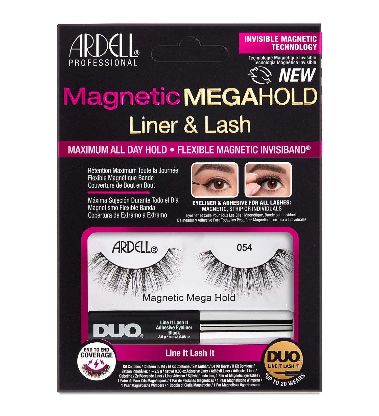 Ardell Magnetic MegaHold Liquid Liner & Lash 054 - Long Lasting Magnetic Lashes - 1 Pair - Buy Online on GoSupps.com