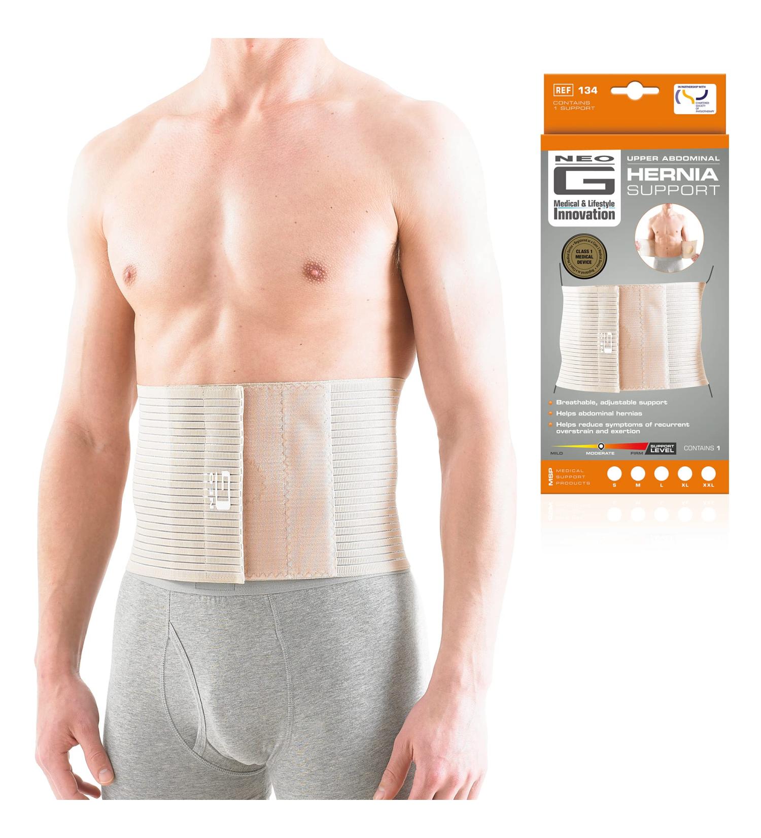 Neo-G Hernia Belt for Men and Women - Upper Abdominal & Umbilical Hernia Support - Breathable, Adjustable XXL Size - Buy Online on GoSupps.com