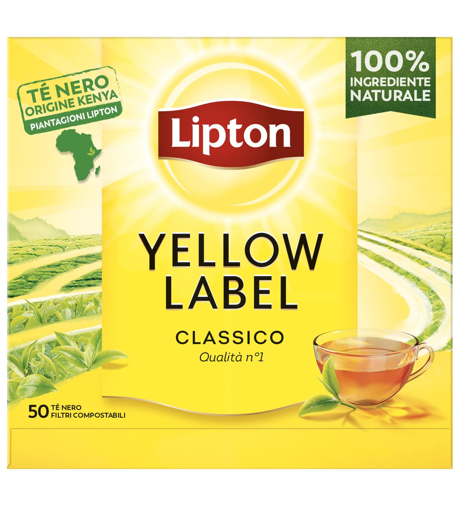  Lipton Lipton Classic Black Tea With 100% Natural Ingredients Intense and Balanced Taste Ideal for All Occasions Yellow Label Paper Pack Compostable Filters 50 Black Tea Filters - Buy Online on GoSupps.com