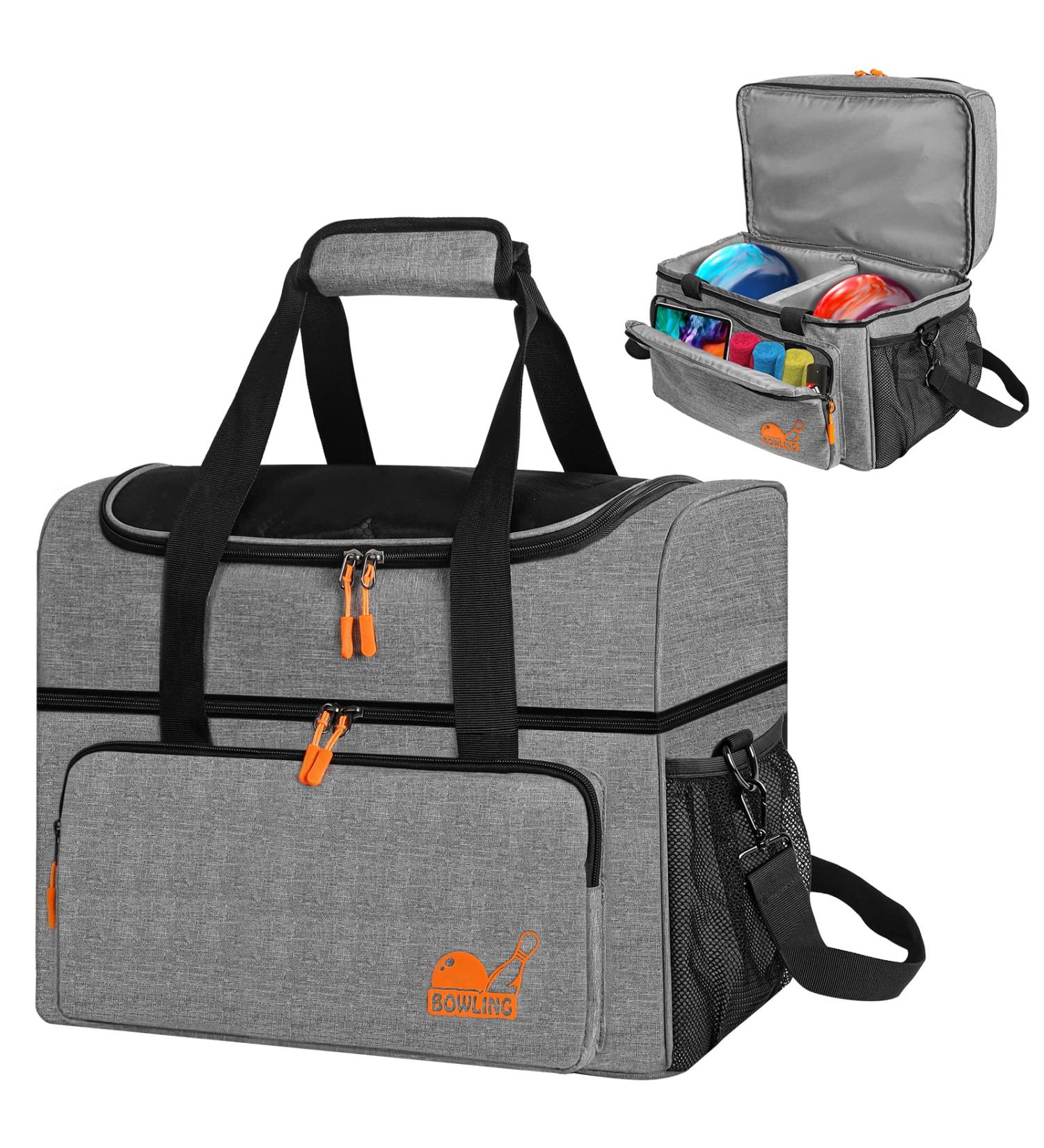 YEEGO DIRECT Bowling Bag for 2 Balls & Shoes | Padded Divider & EVA Cups | Men's Size 16 | Bowling Tote - Buy Online on GoSupps.com