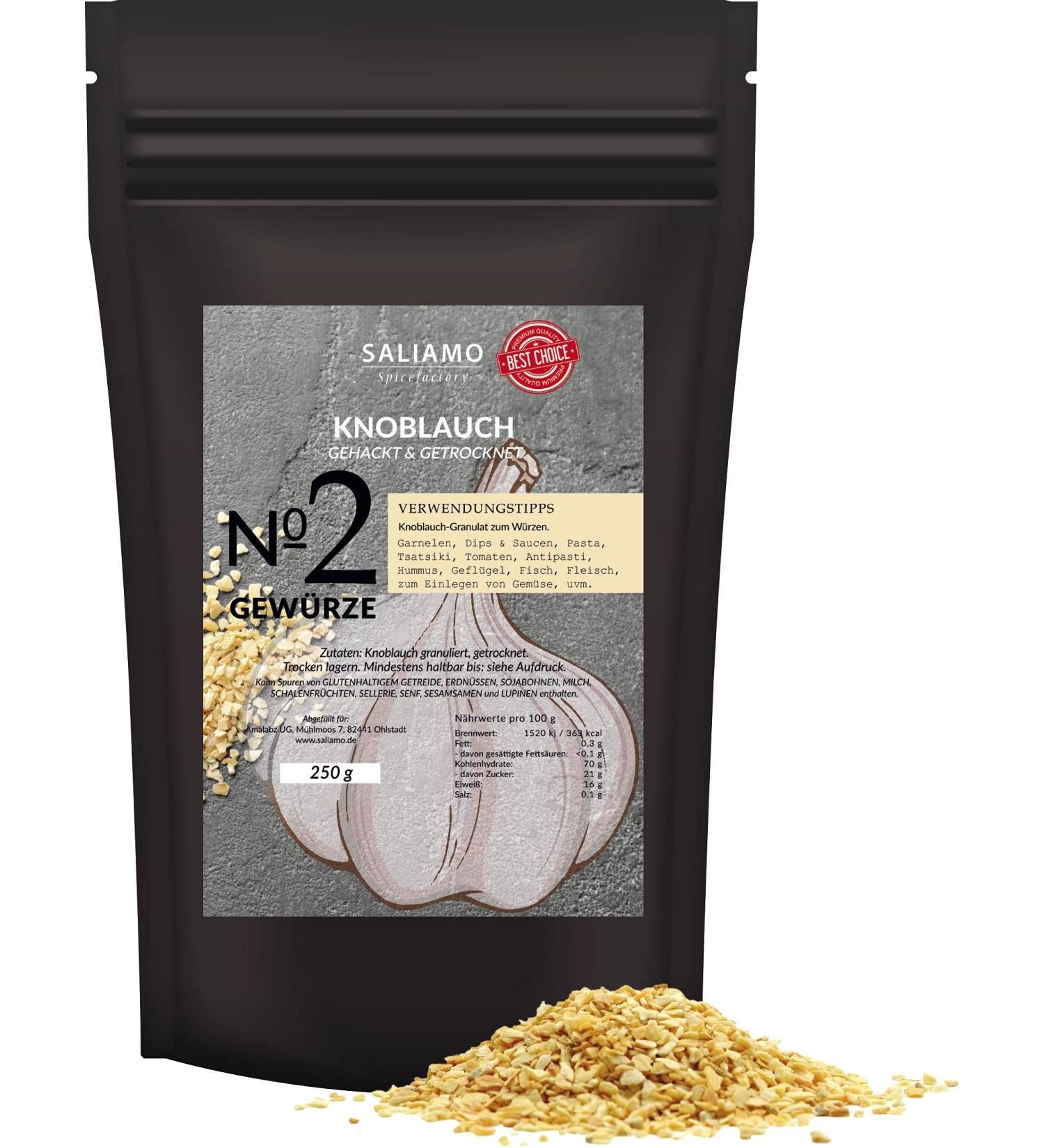 250g garlic dried and roughly chopped 2-4mm garlic