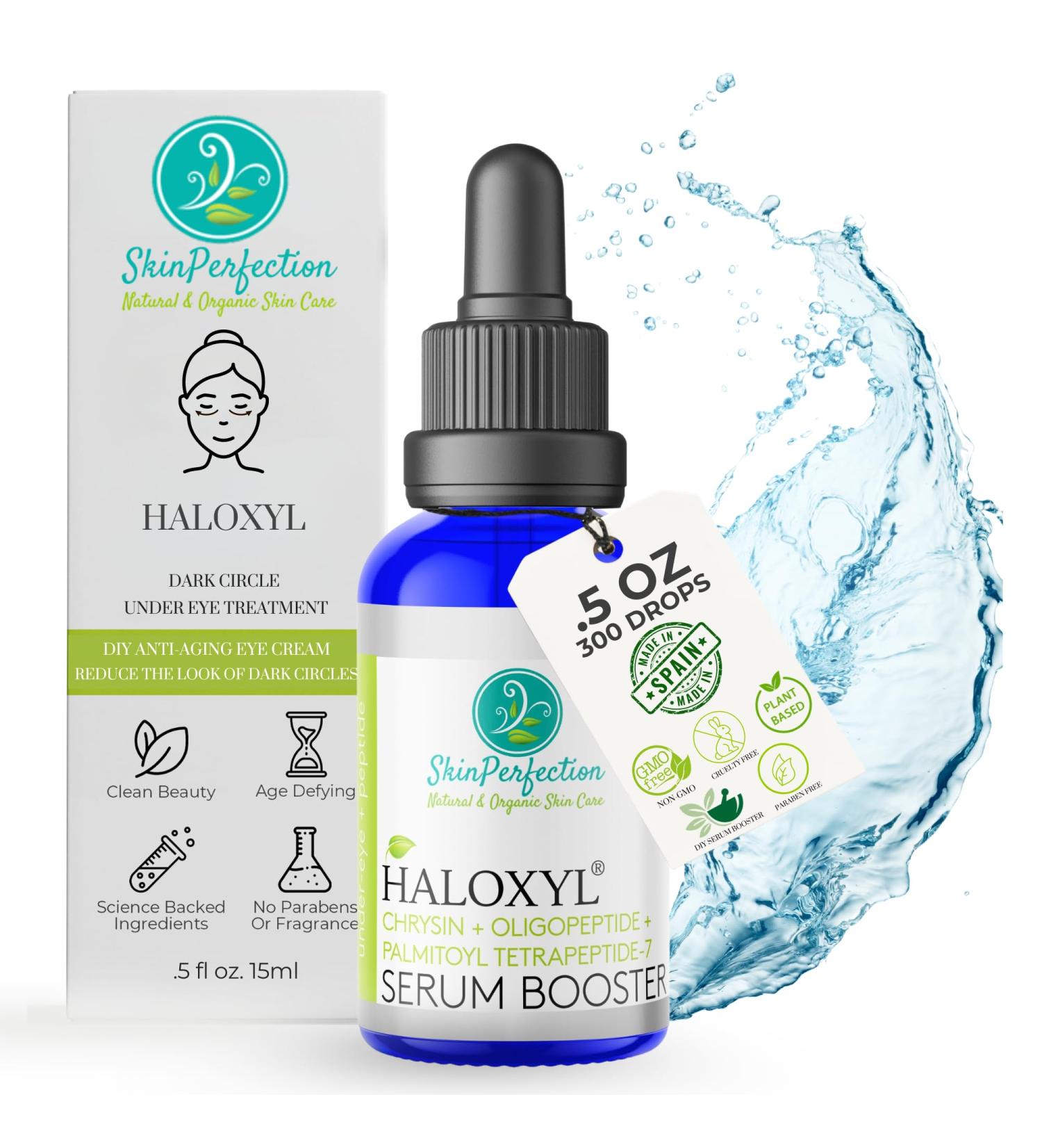Haloxyl Anti-Aging Under-Eye Serum Booster | Peptides for Dark Circles & Discoloration - 0.5 oz (300 Drops - Buy Online on GoSupps.com