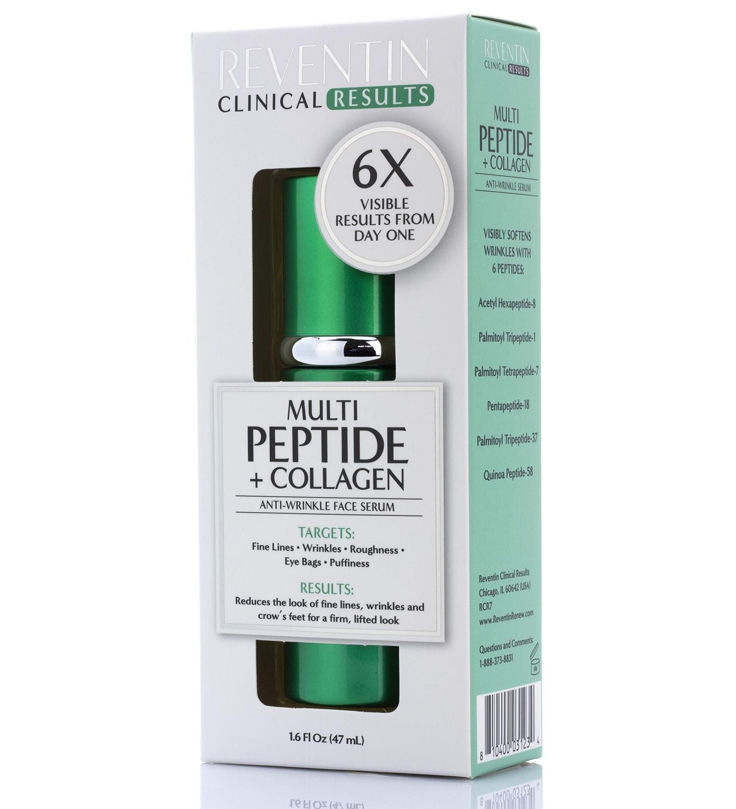 Reventin Multi Peptide + Collagen Anti-Wrinkle Face Serum - Clinical Results - 1.6 fl. oz - Buy Online on GoSupps.com