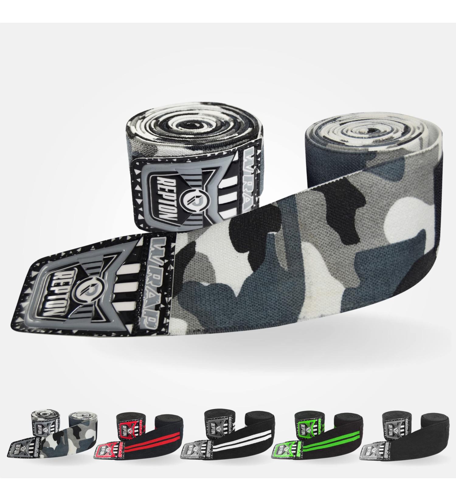 REPTON Elbow Wrap Sleeves for Weightlifting, Powerlifting & CrossFit | Adjustable Compression Support for Tendonitis - Grey Cemo - Buy Online on GoSupps.com