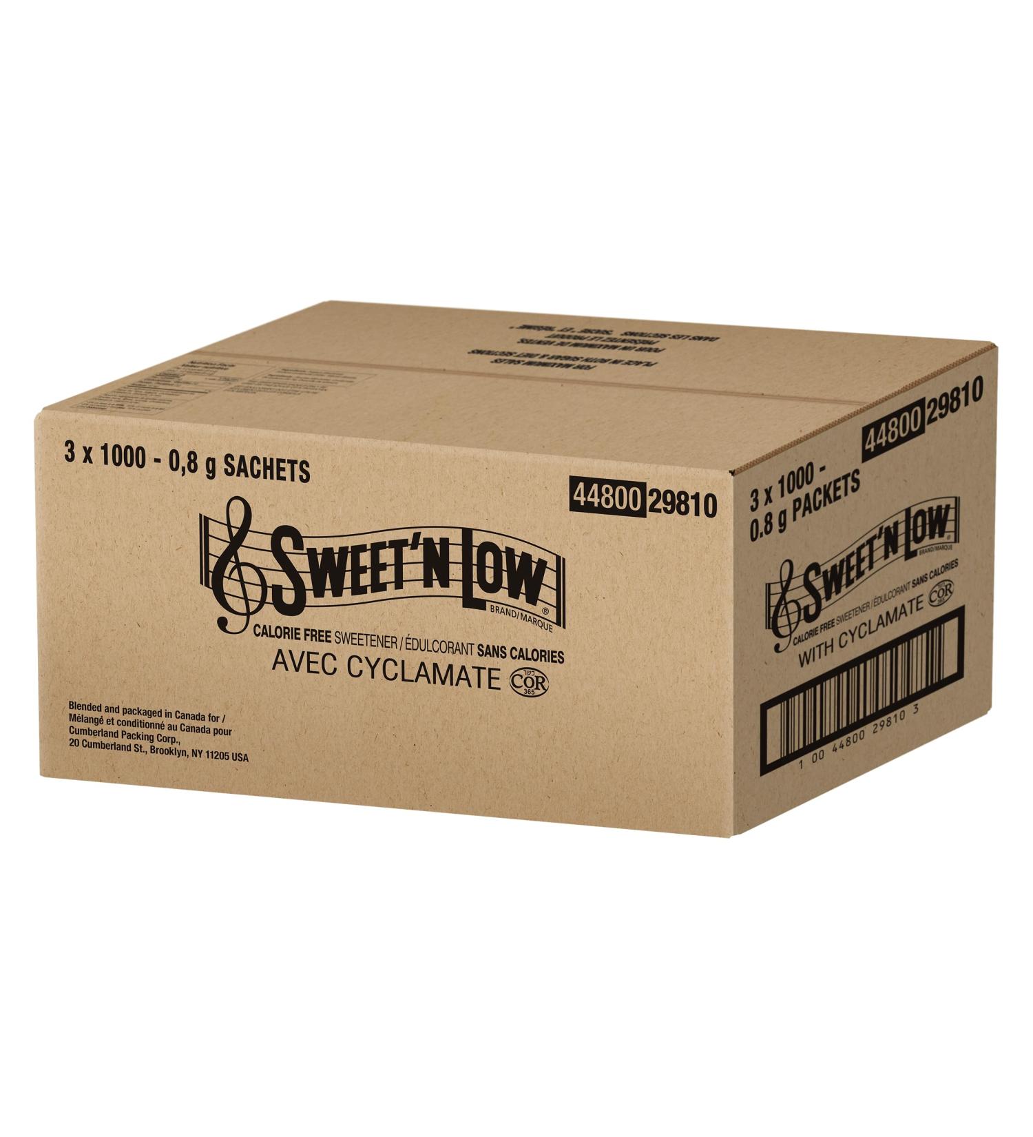 Sweet'N Low - Zero Calorie Sweetener - with Cyclamates. Diabetic-Friendly Gluten-Free Kosher Vegan - Perfect for Iced and Hot Coffee Tea and Lemonade - 3 x 1000 Packets - Buy Online on GoSupps.com