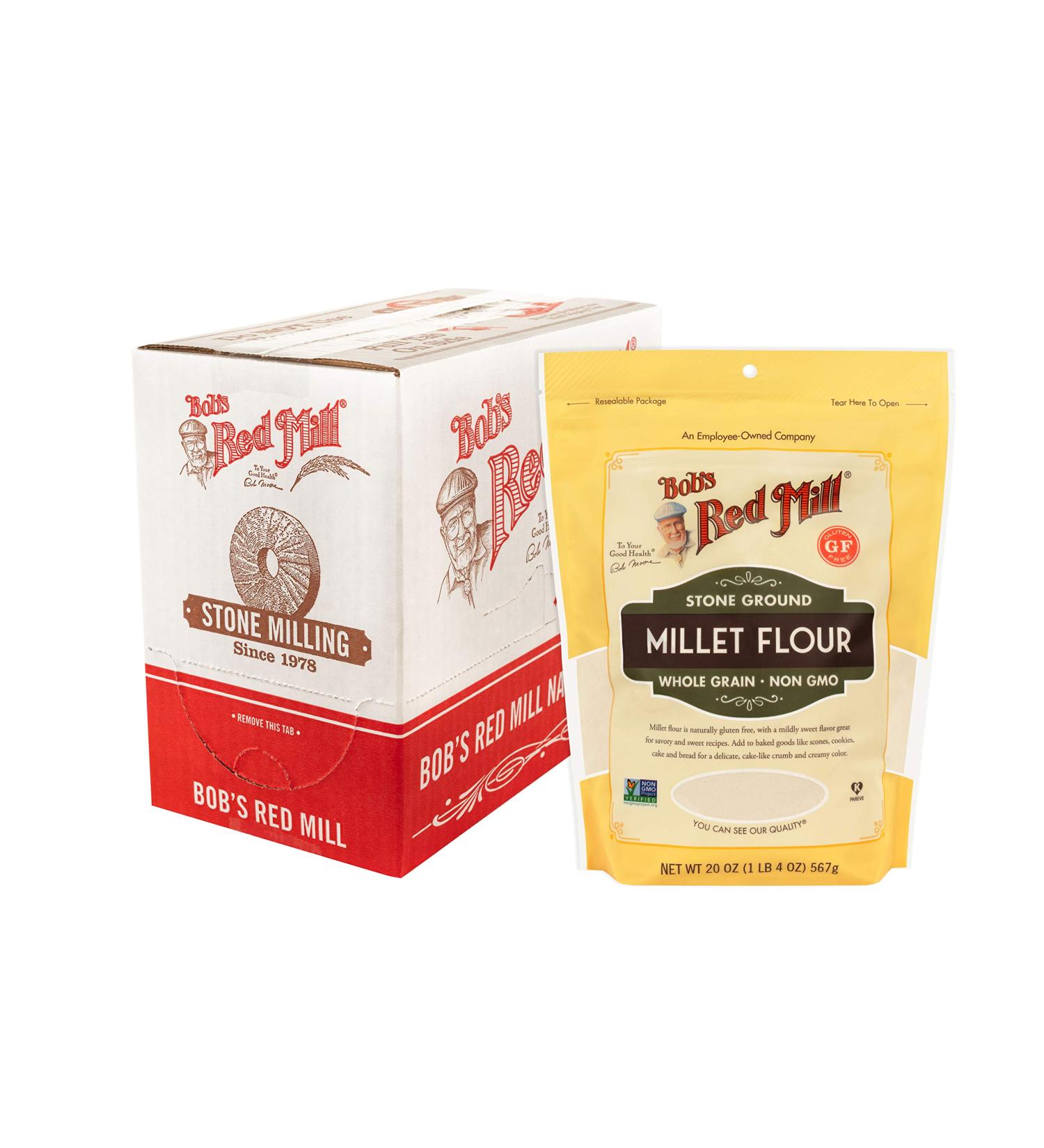 Bob's Red Mill Millet Flour - 20 oz (Pack of 4) | Stone-Ground Whole Grain - Buy Online on GoSupps.com