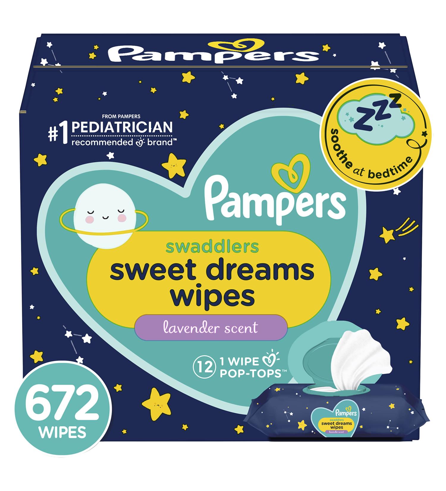 Pampers Swaddlers Sweet Dreams Sensitive Baby Wipes 12-Pack - 672 Total Wipes - Buy Online on GoSupps.com