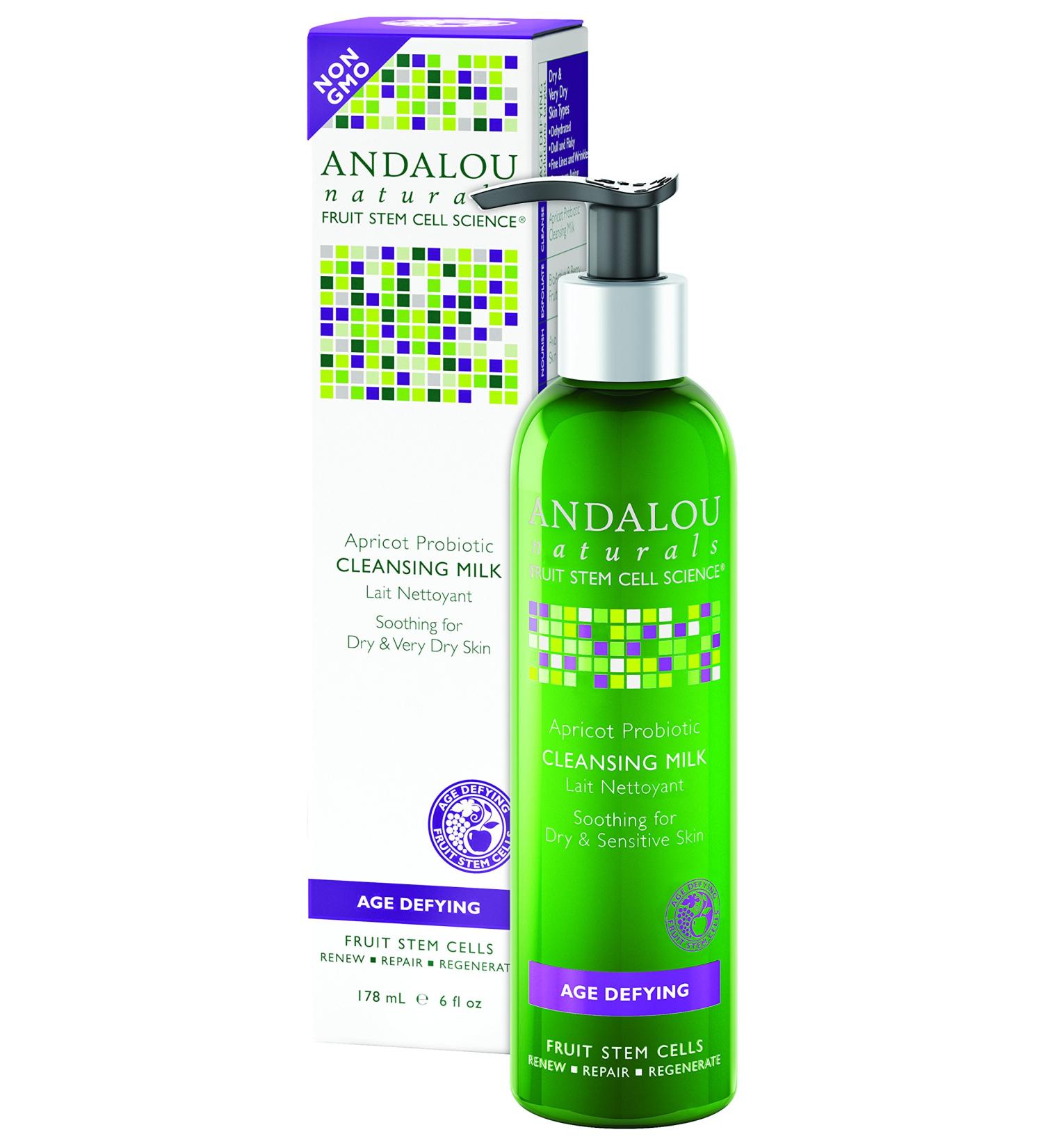 Andalou Naturals Cleansing Milk for Dry Sensitive Skin Apricot Probiotic - 6 fl oz