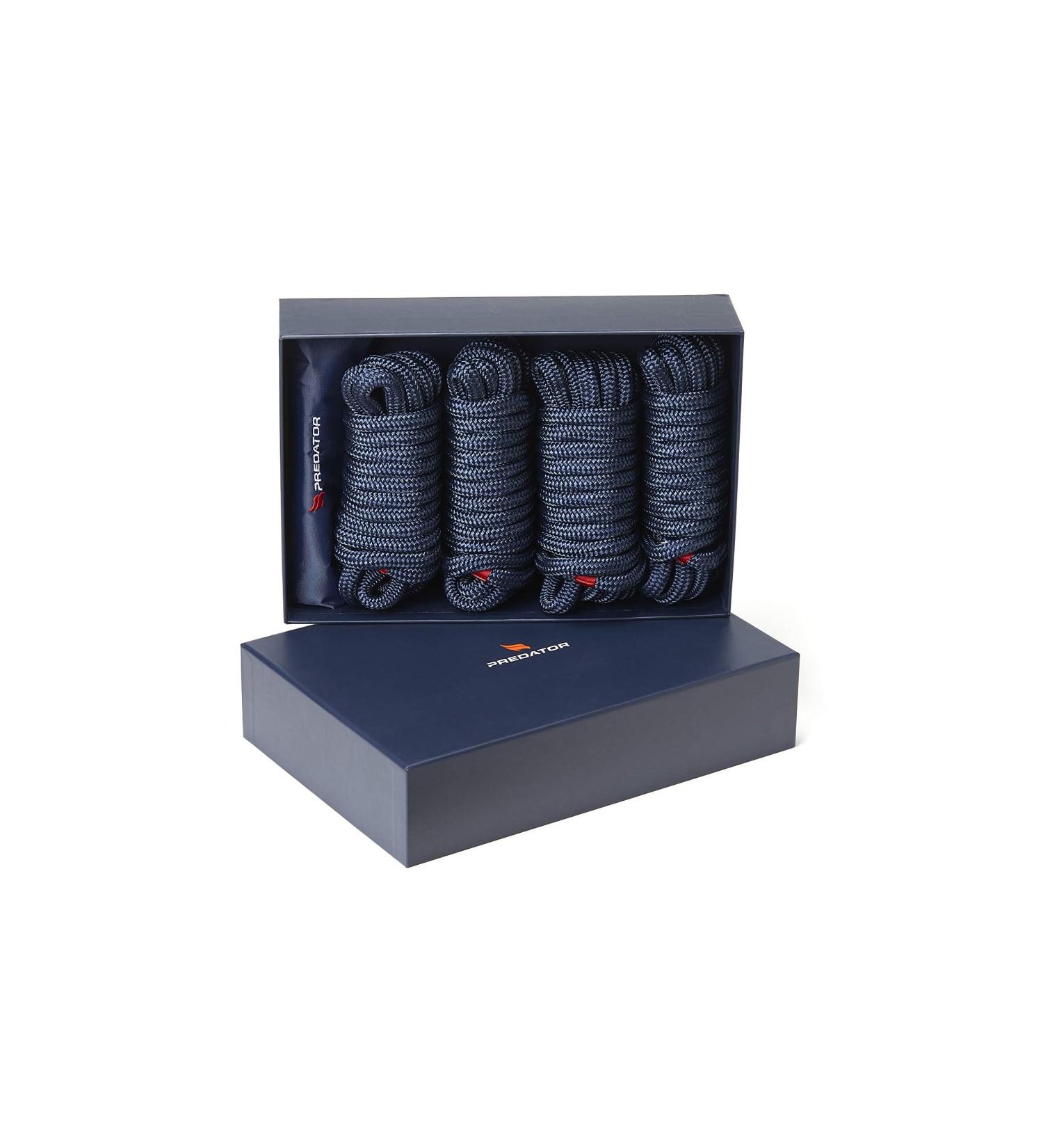 PREDATOR Hi-Performance Dock Lines Bag Set - Navy Blue | Premium Ropes for Boats | Docking Lines - Buy Online on GoSupps.com
