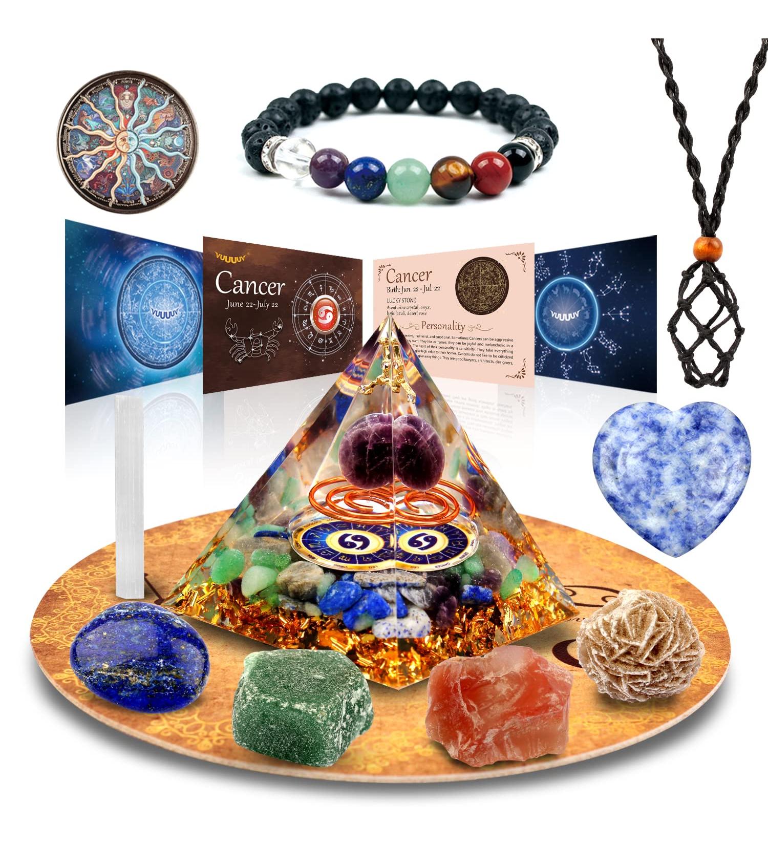 VuuuuV Horoscope Organ Pyramid - Cancer Crystal Gift Set & Zodiac Stones for Spiritual Growth - Buy Online on GoSupps.com