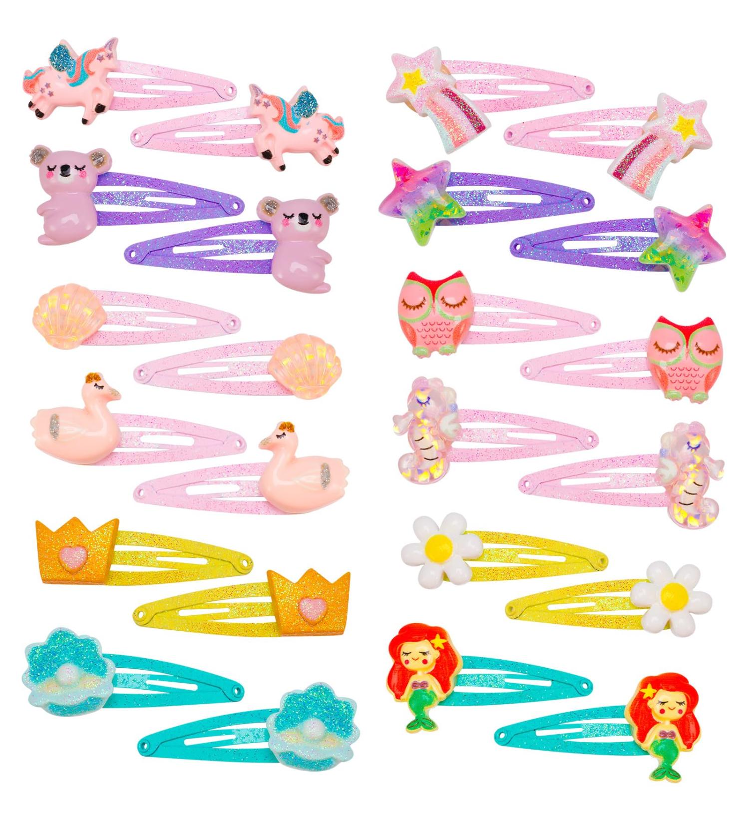24 Pieces Unicorn Hair Clips for Girls - Sweet Children's Snap Hair Accessories - Buy Online on GoSupps.com
