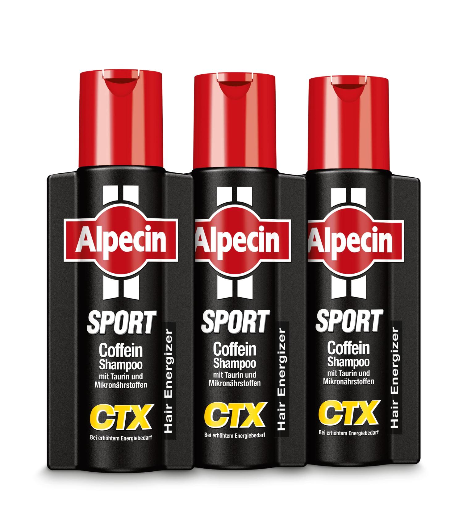 Dr AS Alpecin Sport CTX Caffeine Shampoo 3 x 250 ml for sporting loads energy for strong hair hair care for men Made in Germany 250 ml 3er Pack - Buy Online on GoSupps.com