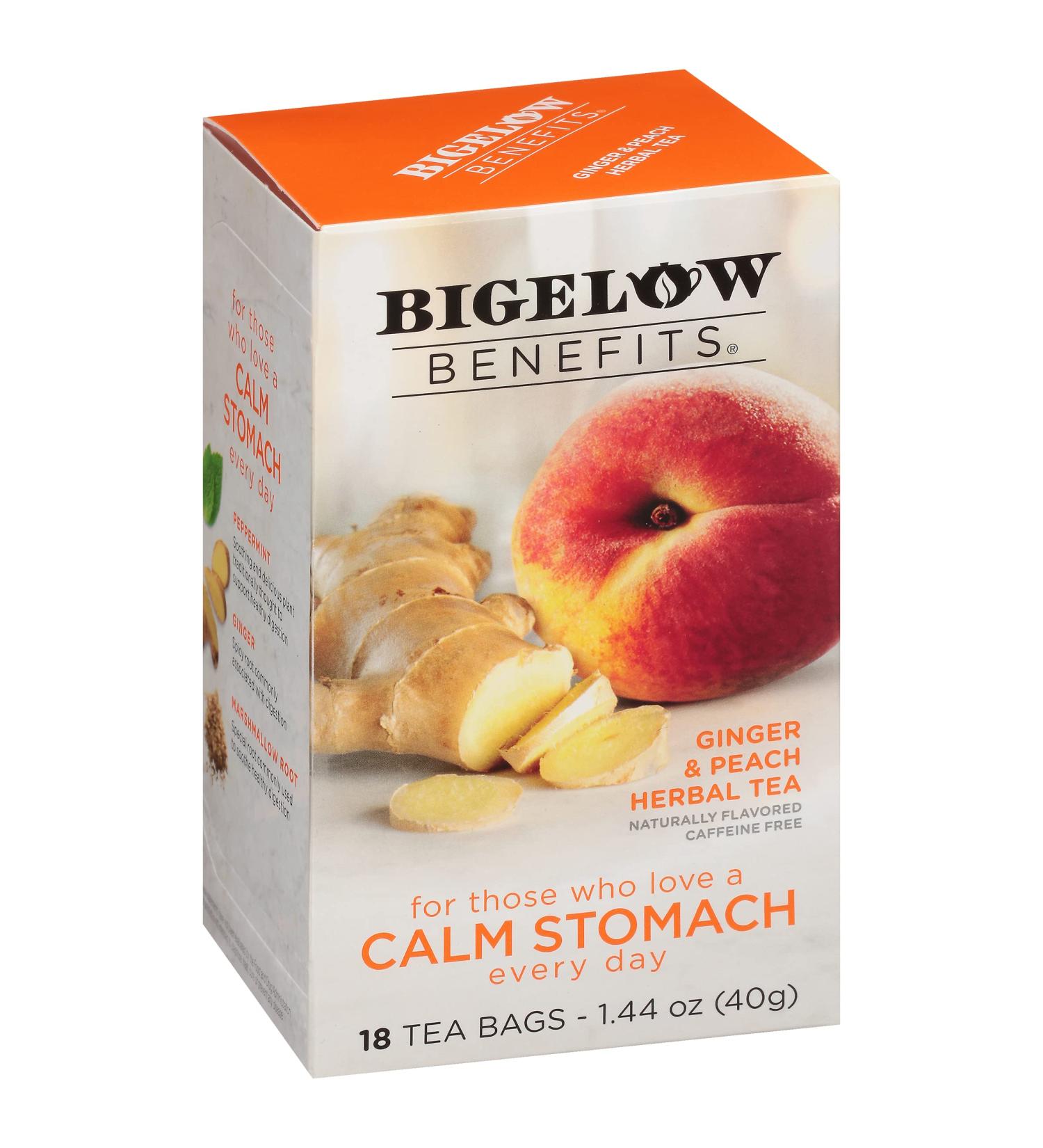 Bigelow Tea Ginger & Peach 18 ct - Delicious Blend of Ginger and Peach Flavors - Buy Online on GoSupps.com