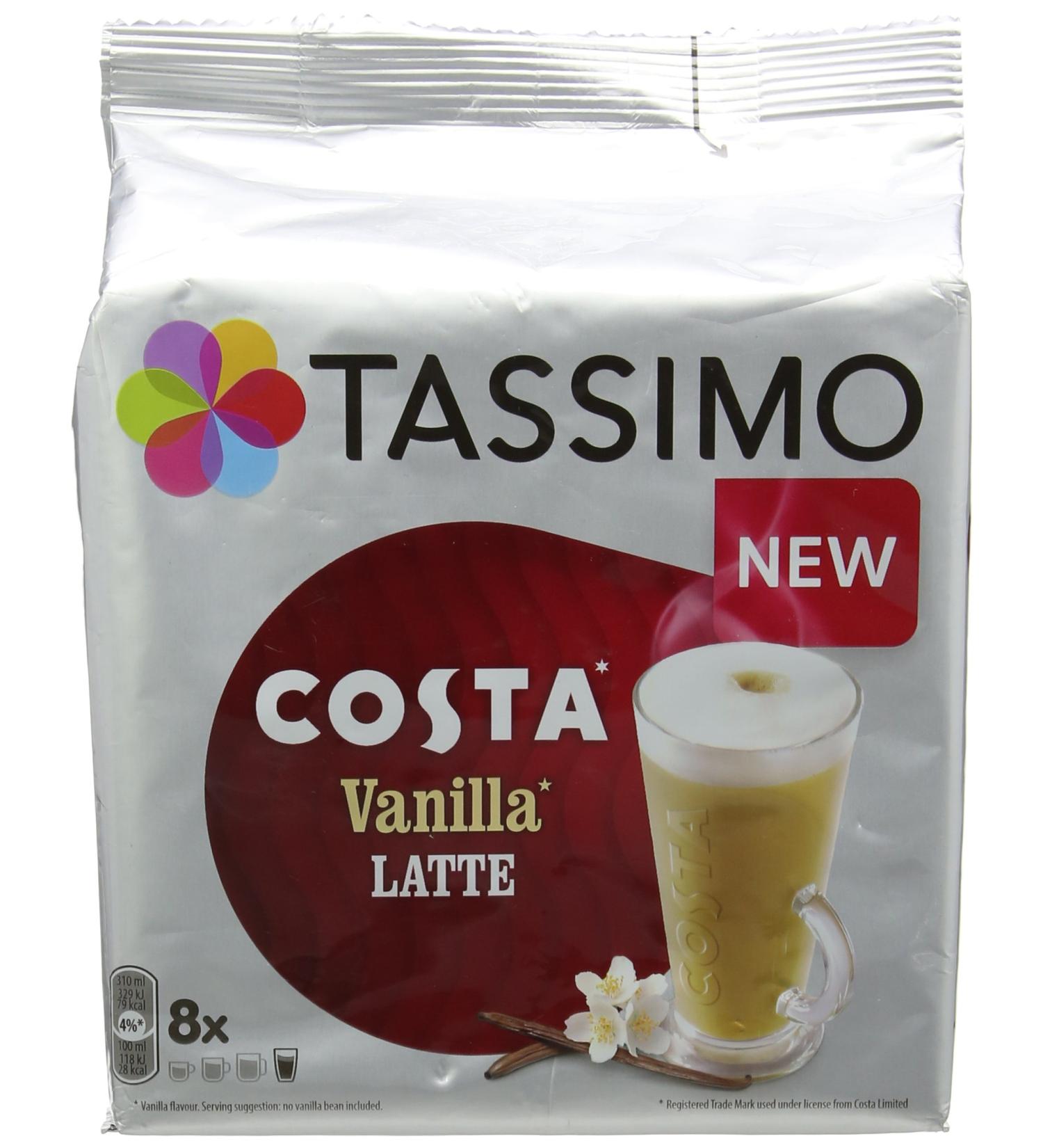  Tassimo TASSIMO Costa Vanilla Latte Coffee Pack of 16 Vanilla Pods - Buy Online on GoSupps.com