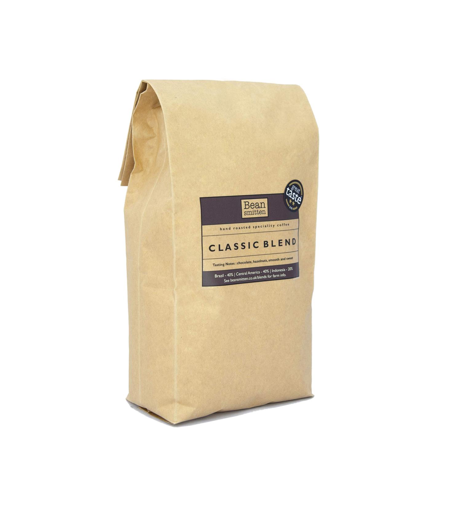 Bean Smitten Classic Blend Coffee Beans 1kg | Medium Roast | Great Taste Award Coffee 3 Star Winner | Freshly Roasted 100% Arabica Coffee - Buy Online on GoSupps.com