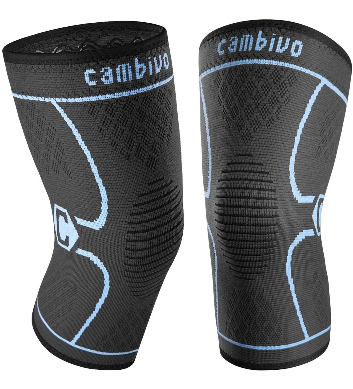 Shop Cambivo 2x Kniebandage for Men & Women - Orthopedic Knee Support for Meniscus Tear ACL Arthritis - Ideal for Running Hiking Volleyball - Black/Blue - Buy Online on GoSupps.com