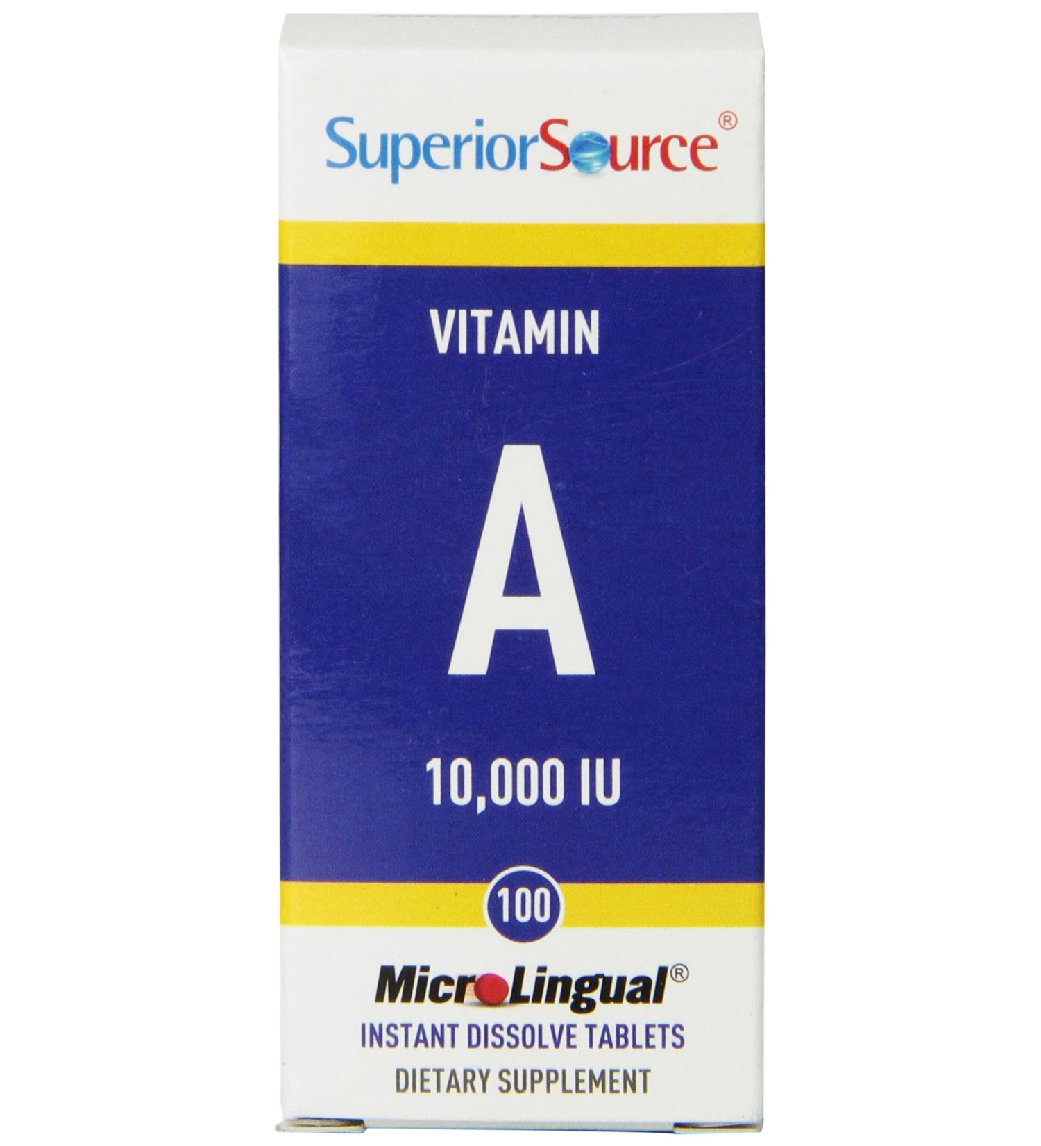 Superior Source Vitamin A 10,000 IU - 100 Count | High Potency Supplement - Buy Online on GoSupps.com