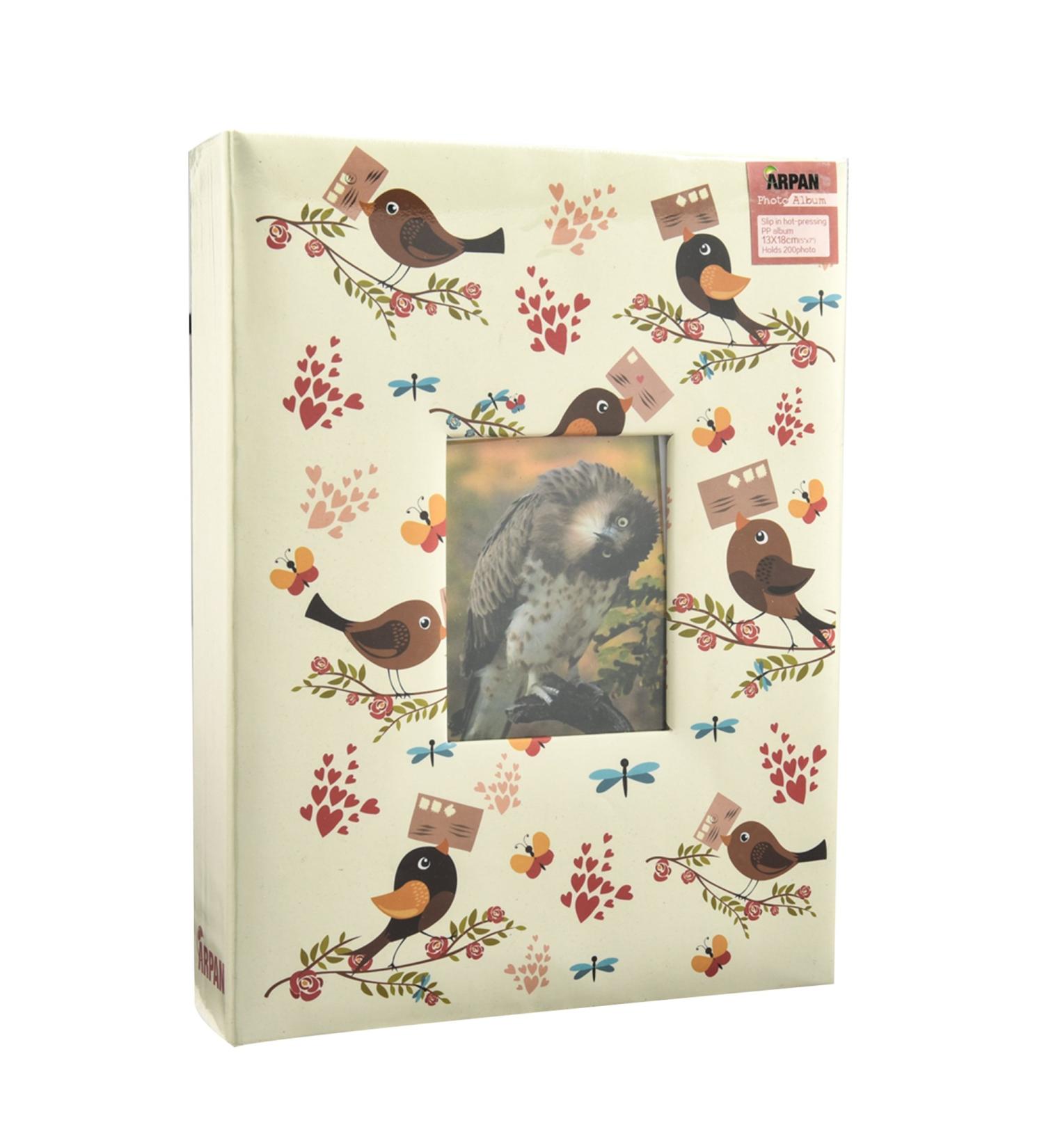 Arpan Fashion Design 200 Holds 5x7 Photo Album with Window - Cream Bird Floral Design - Buy Online on GoSupps.com