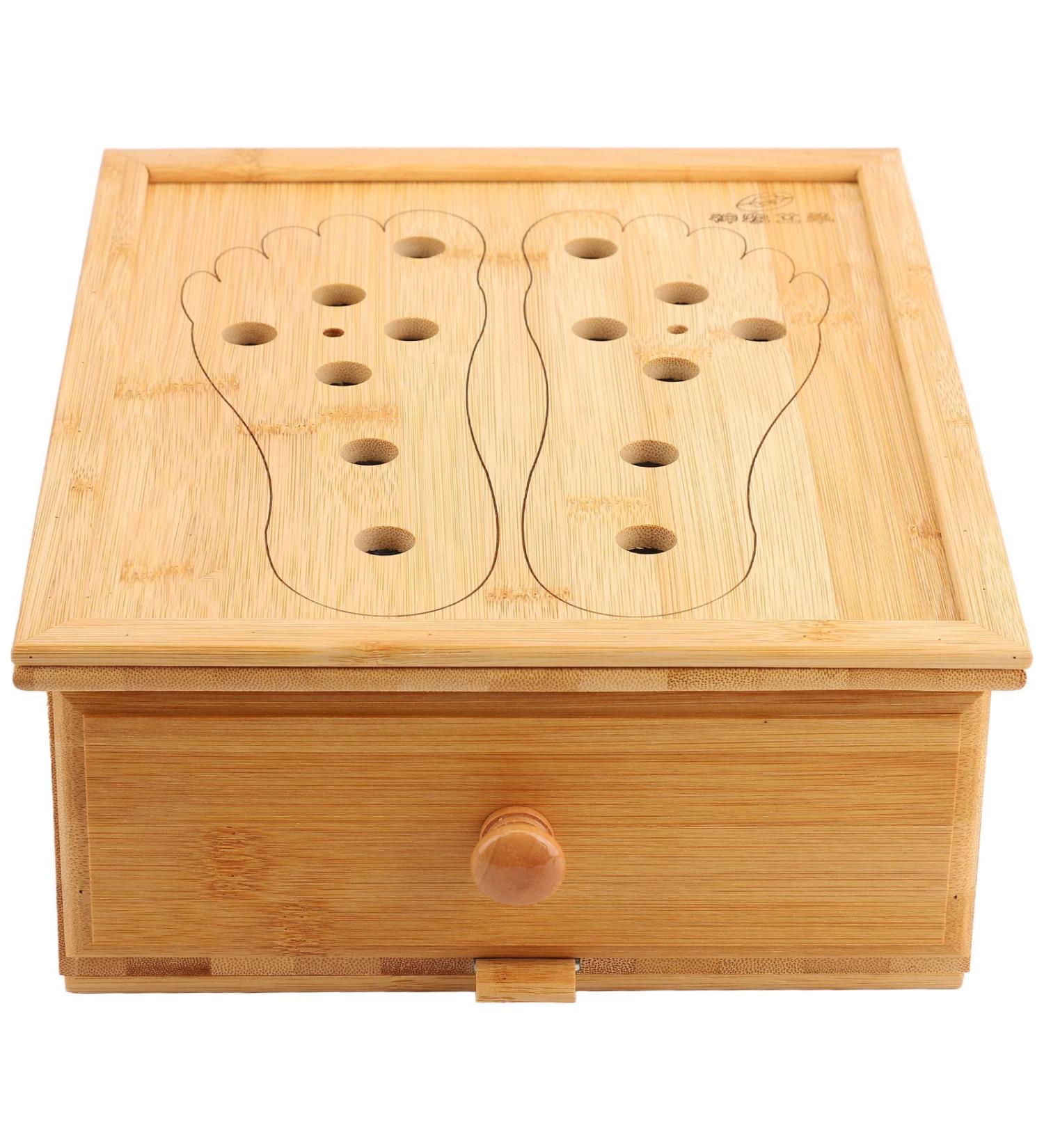 Premium Anggrek Foot Moxibustion Box - 6 Compartment Moxaroller Holder with Ventilation Slots for Optimal Foot Therapy - Buy Online on GoSupps.com