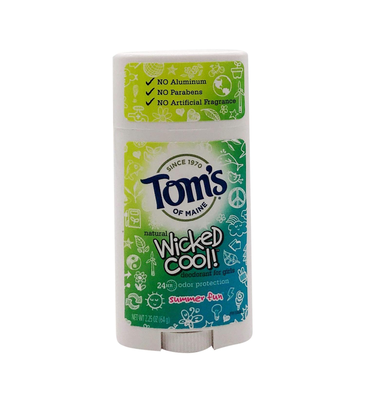Tom's of Maine Wicked Cool! Teen Girls Natural Deodorant Summer Fun  2.25 oz