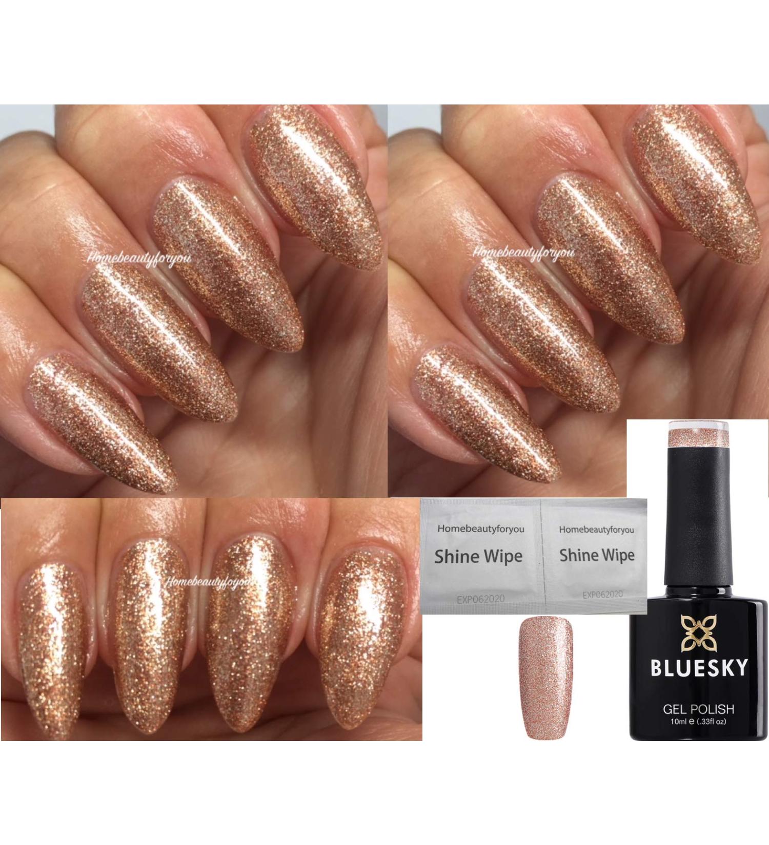 Bluesky Gel Nail Polish Gold Glitter Christmas Color Firefly UV LED Soak Off 10ml - Buy Online on GoSupps.com