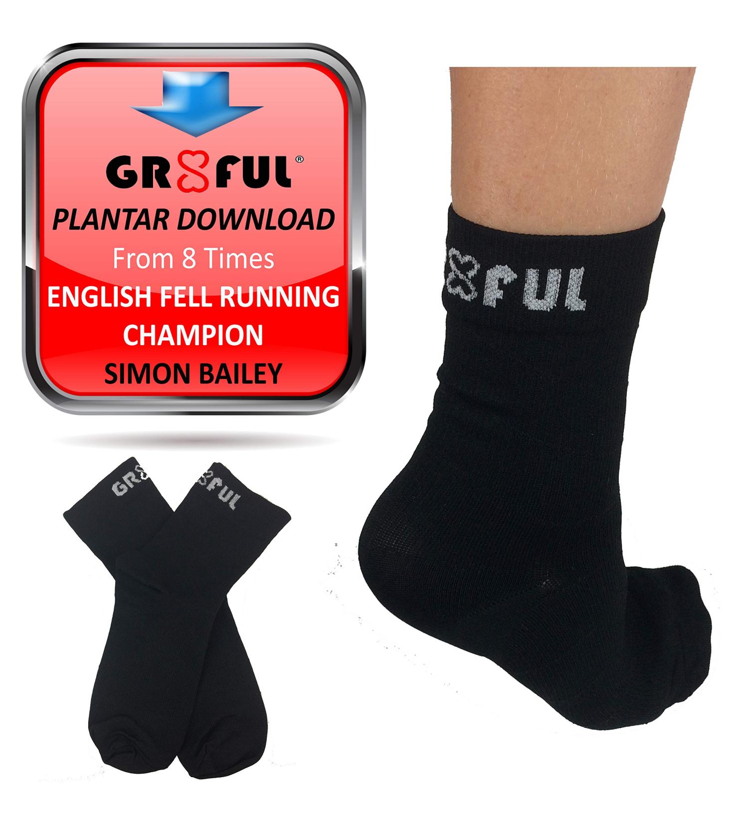 gr8ful Compression Socks for Plantar Fasciitis & Achilles Tendonitis | Ankle Support for Sports & Everyday | Pain Relief & Recovery | 2 Pairs L/XL Black - Buy Online on GoSupps.com