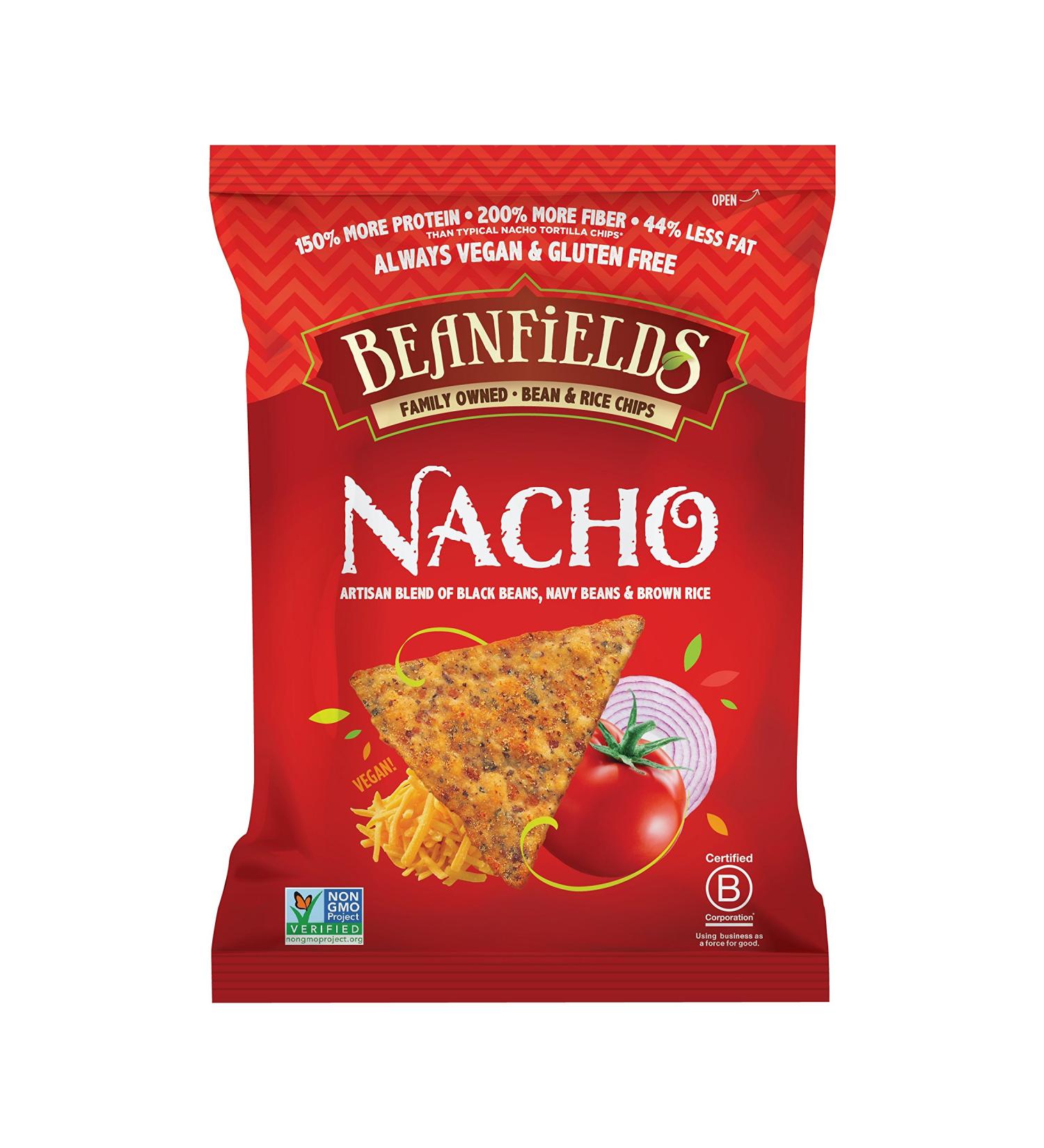 Beanfields Bean & Rice Chips, Nacho, 1.5 Ounce (Pack of 24)