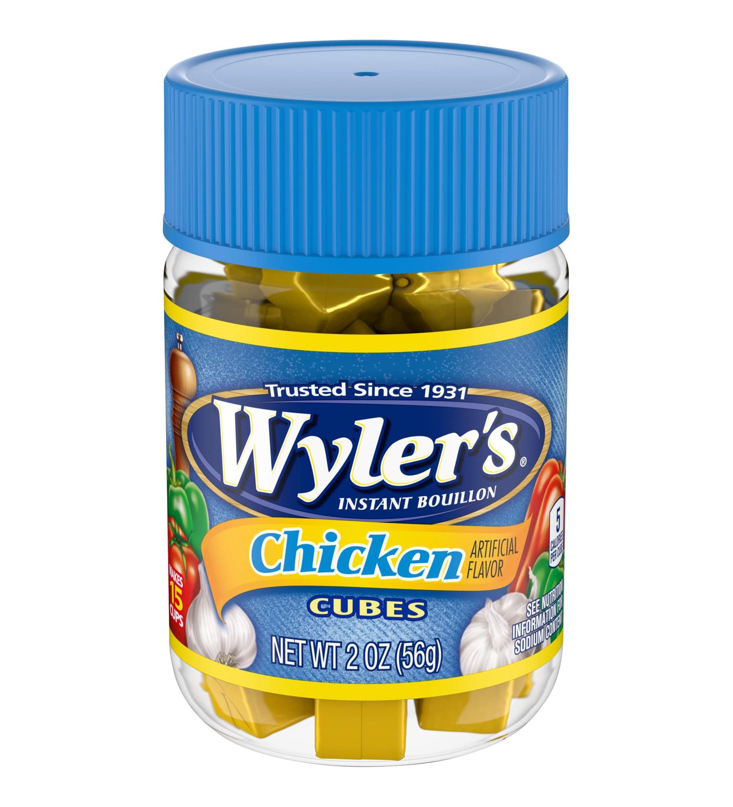 Wylers Instant Chicken Bouillon Cubes - 2 oz Jar - Buy Online on GoSupps.com