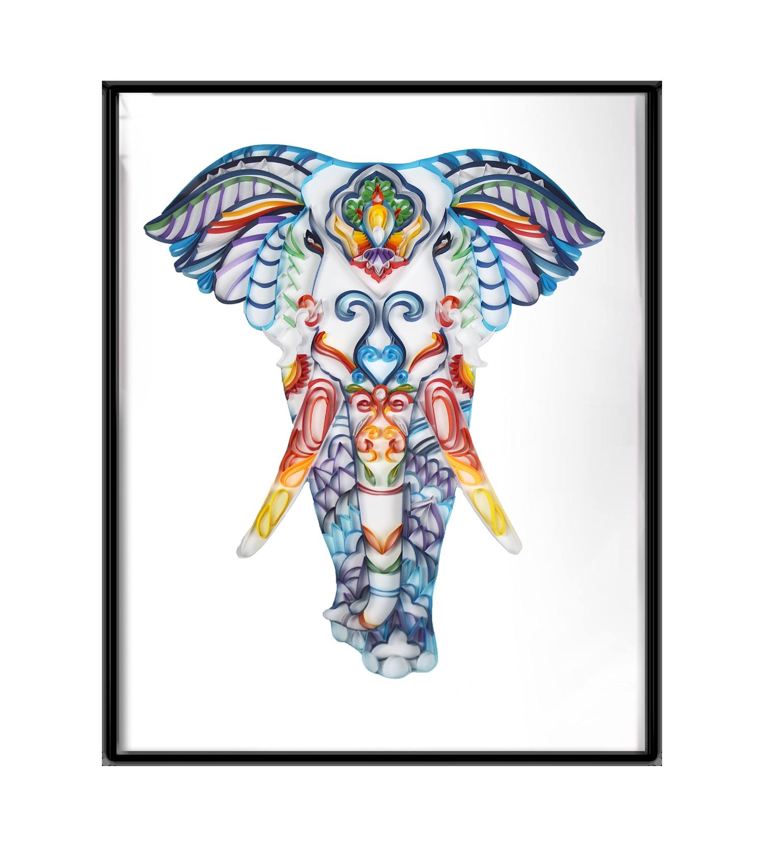 Uniquilling Paper Quilling Kit for Adults - DIY Filigree Painting Tools - Smart Elephant Design - 16x20in - Beginner Friendly - Buy Online on GoSupps.com