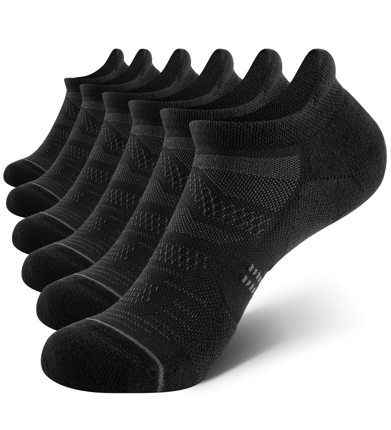 CS CELERSPORT 6 Pack Women's Ankle Running Socks - Black, Medium | Cushioned Low Cut Tab Athletic Socks - Buy Online on GoSupps.com