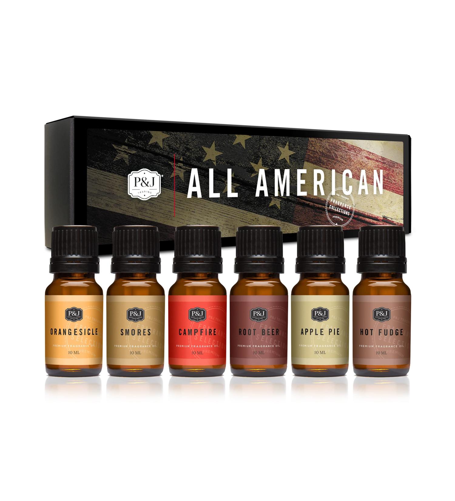 P&J All-American Set of 6 Premium Fragrance Oil for Candle Making & Soap Making  Lotions  Haircare  Diffuser Oils Scents