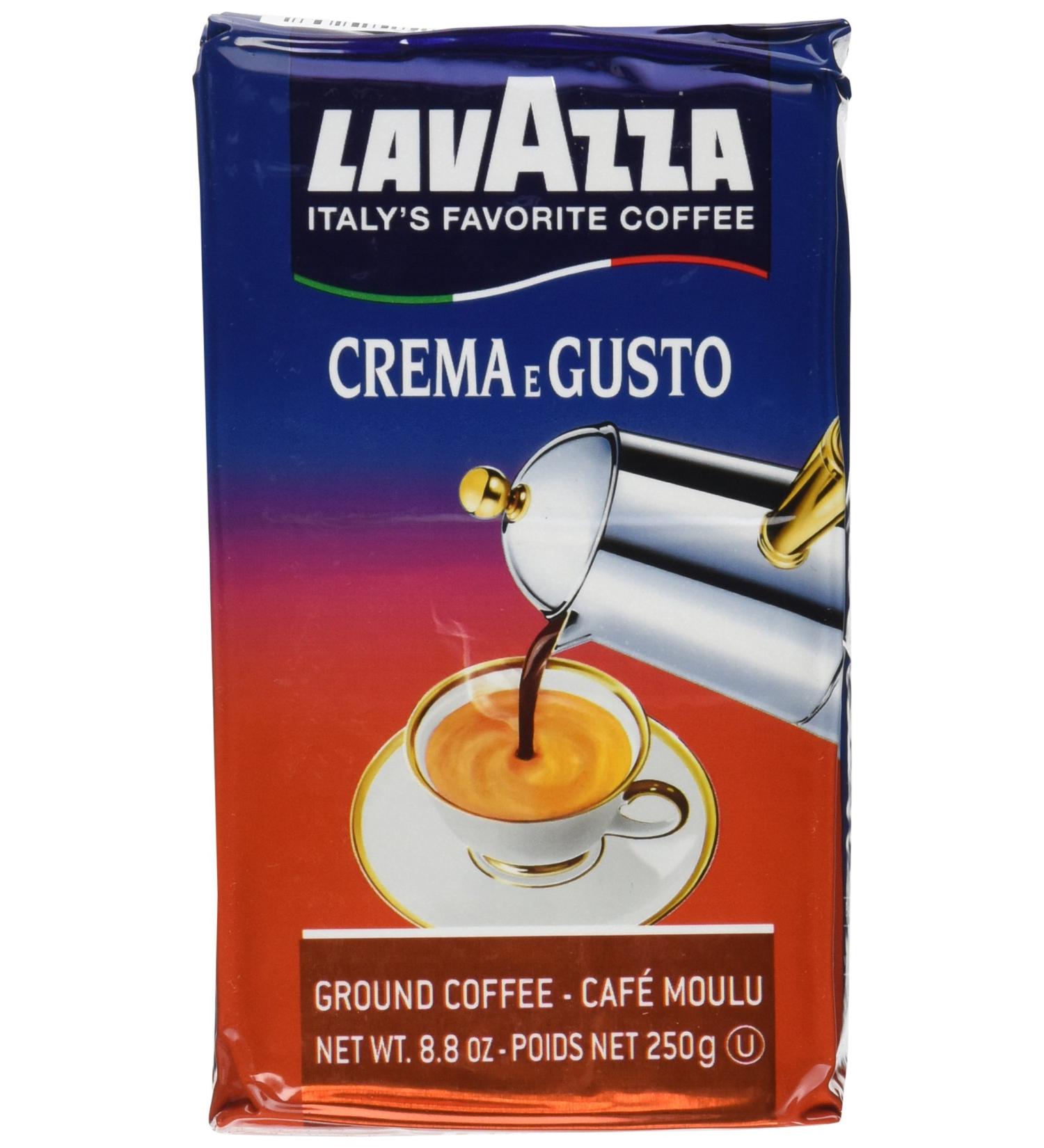 Lavazza Crema E Gusto Ground Coffee Italian Espresso 8.8-Ounce Brick Crema E Gusto 250 g (Pack of 1)