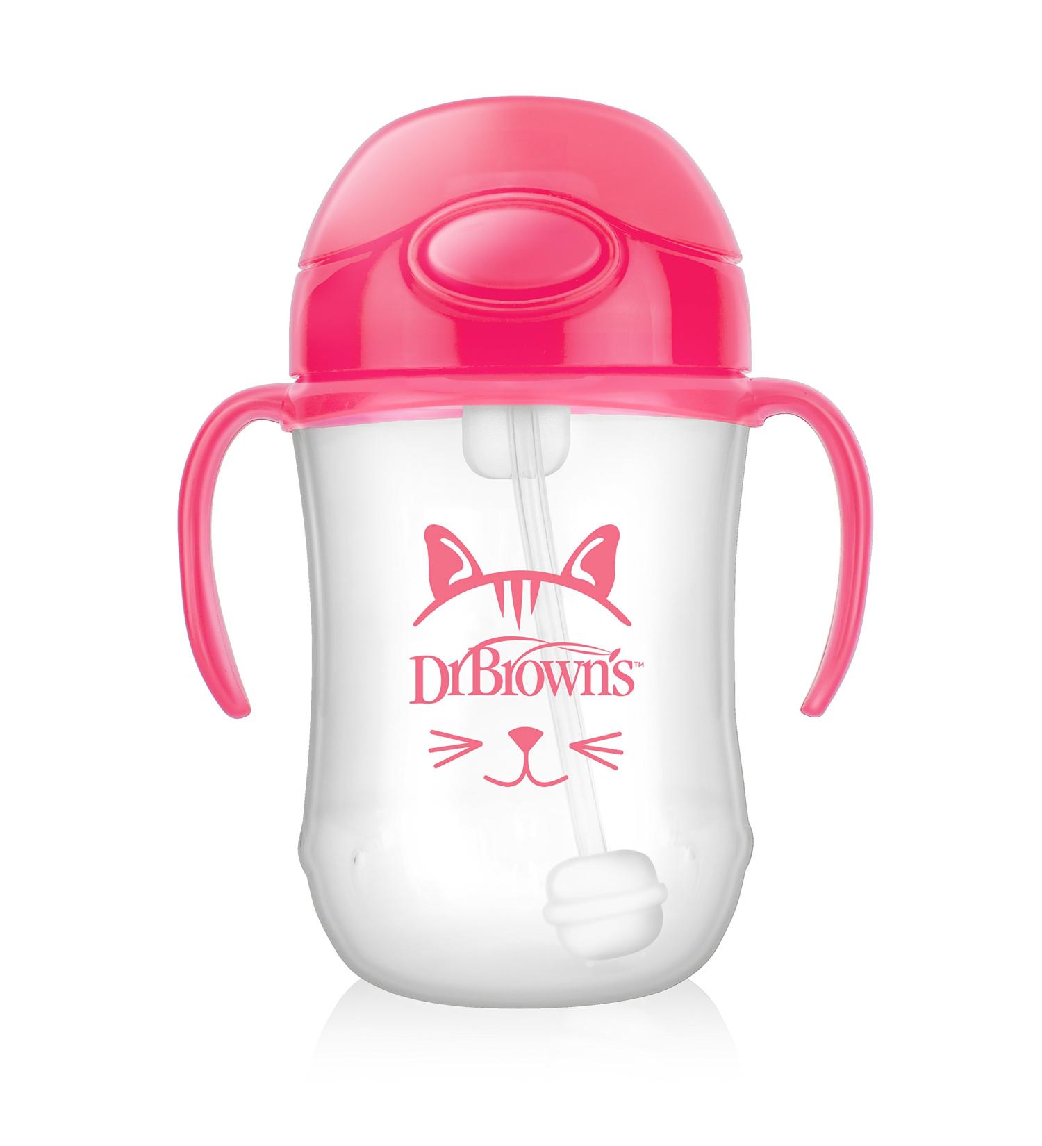 Dr. Brown's Pink Critters Sippy Cup with Straw - 9oz - 6m - Buy Online on GoSupps.com