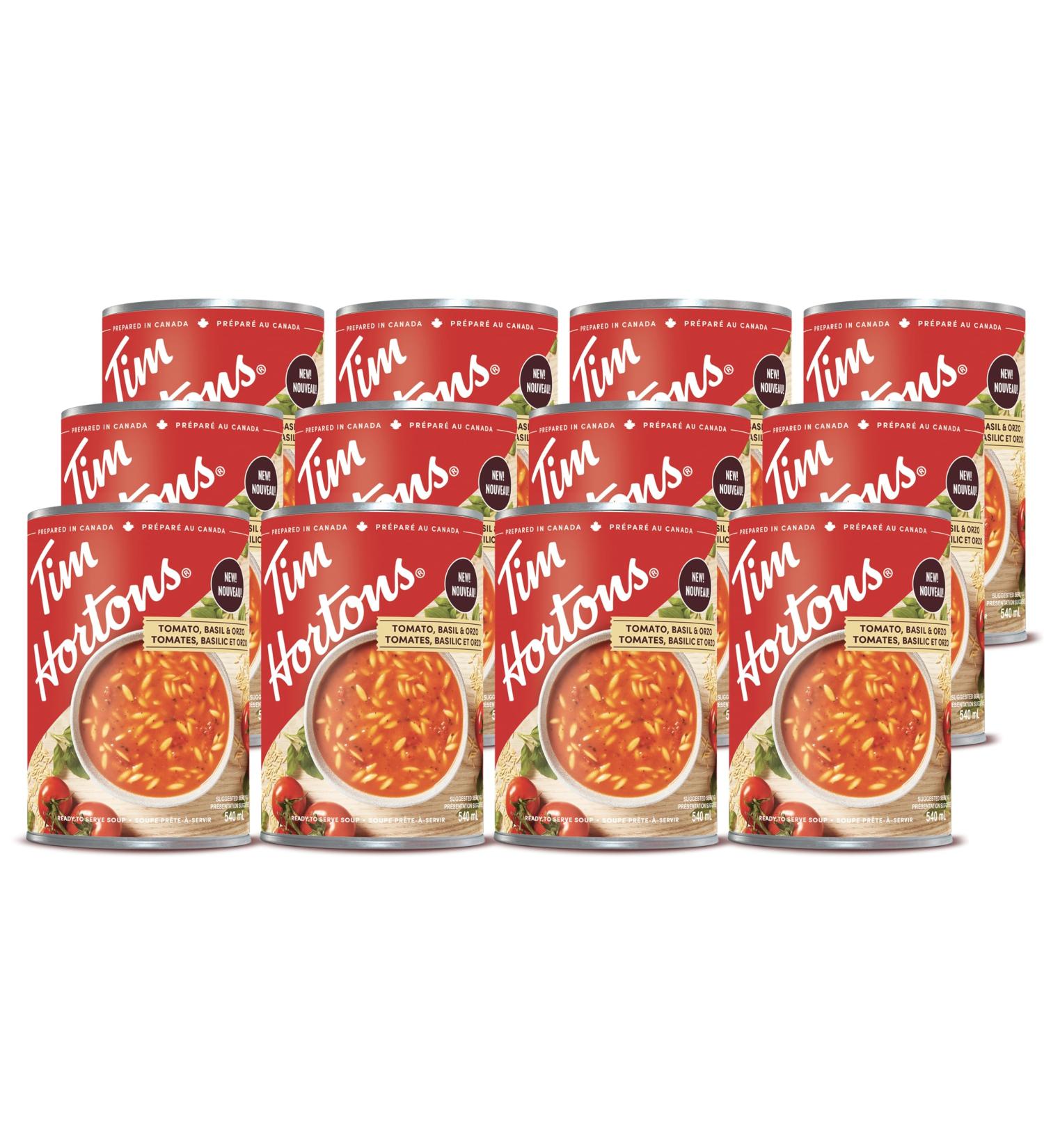 Tim Hortons Tomato Basil & Orzo Soup Ready to Serve 12 Cans x 540mL - Buy Online on GoSupps.com