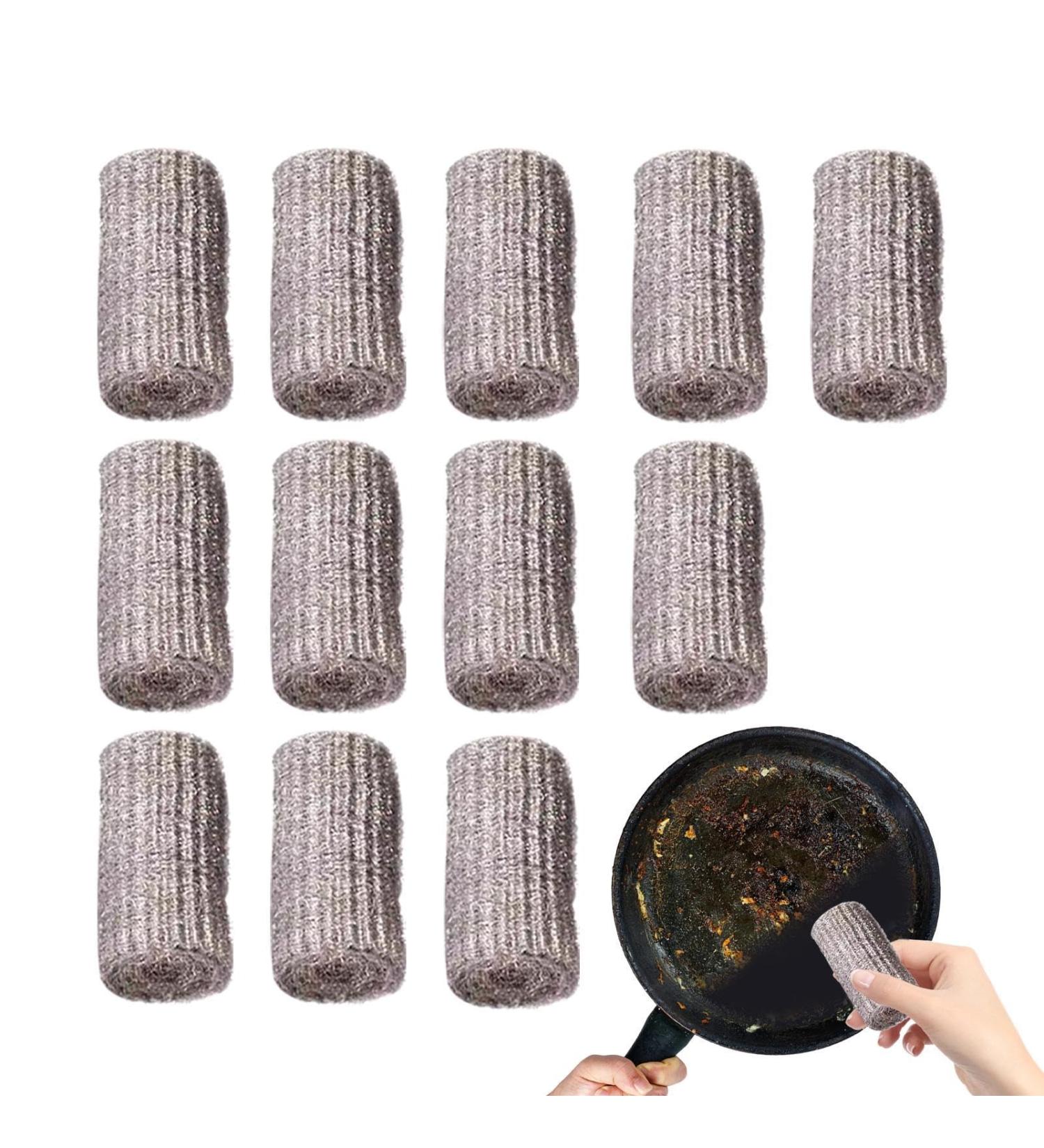 Besreey Steel Wool Scrubbers - 12X Scrubbing Scouring Pads | Multipurpose Cleaning Scrubbers Household Cleaning Tool for Kitchen Bathroom - Buy Online on GoSupps.com