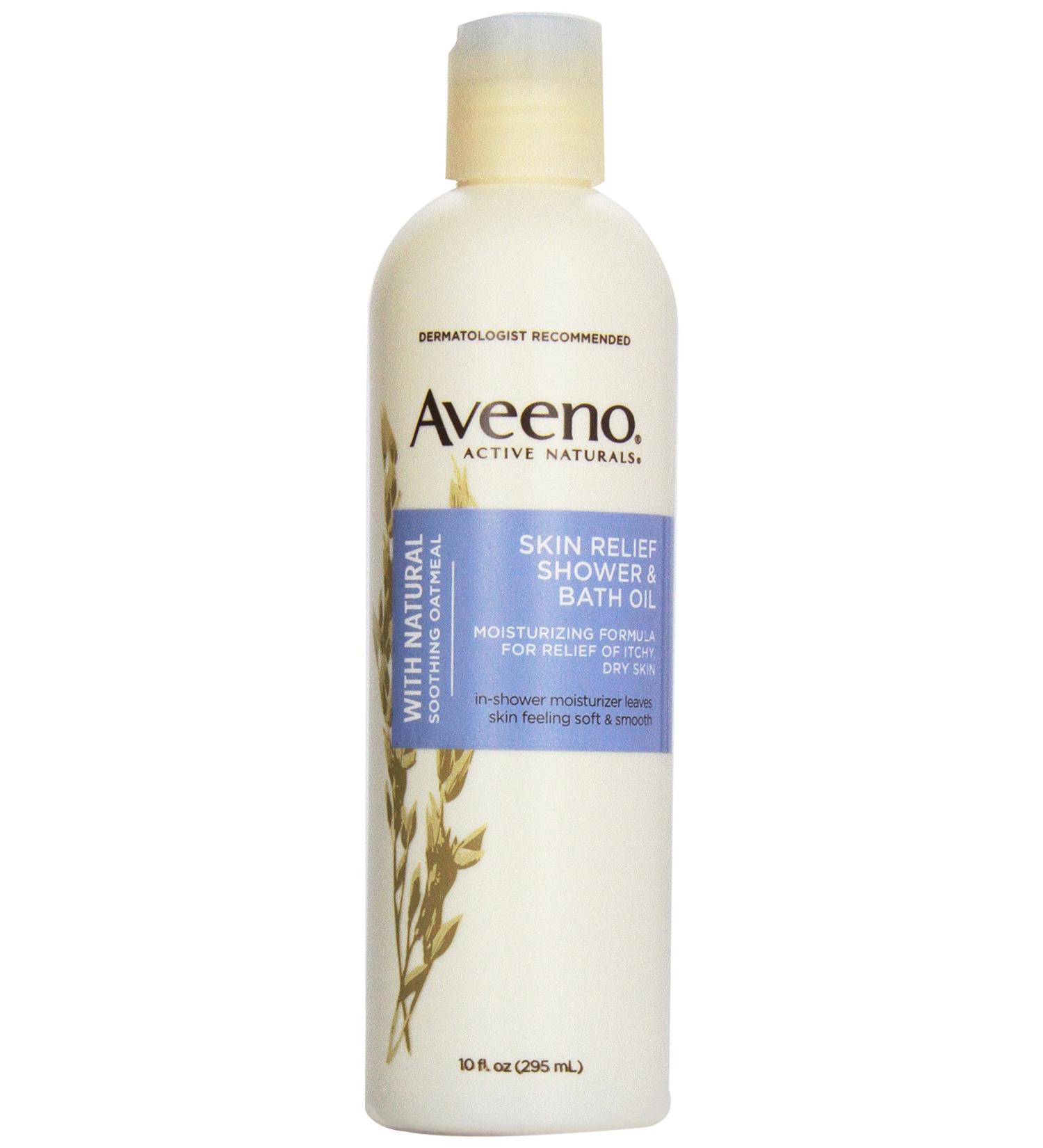 Aveeno Skin Relief Shower & Bath Oil 10 oz - Pack of 3 | Soothing Hydration for Dry Skin - Buy Online on GoSupps.com