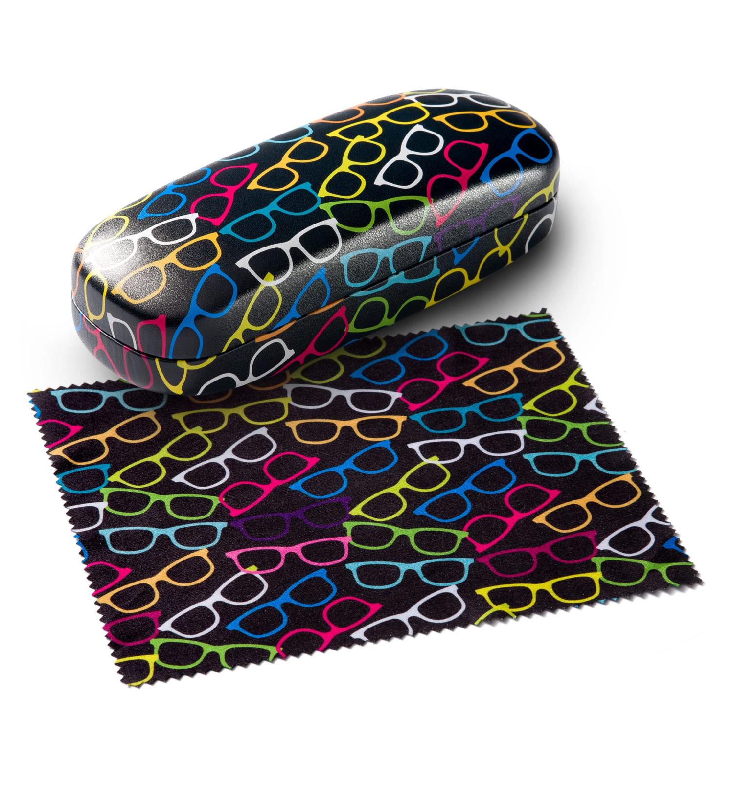 FEFI Hardcase Glasses Case with Matching Microfiber Cloth - Durable Black Eyewear Protection for Travel & Storage - Buy Online on GoSupps.com