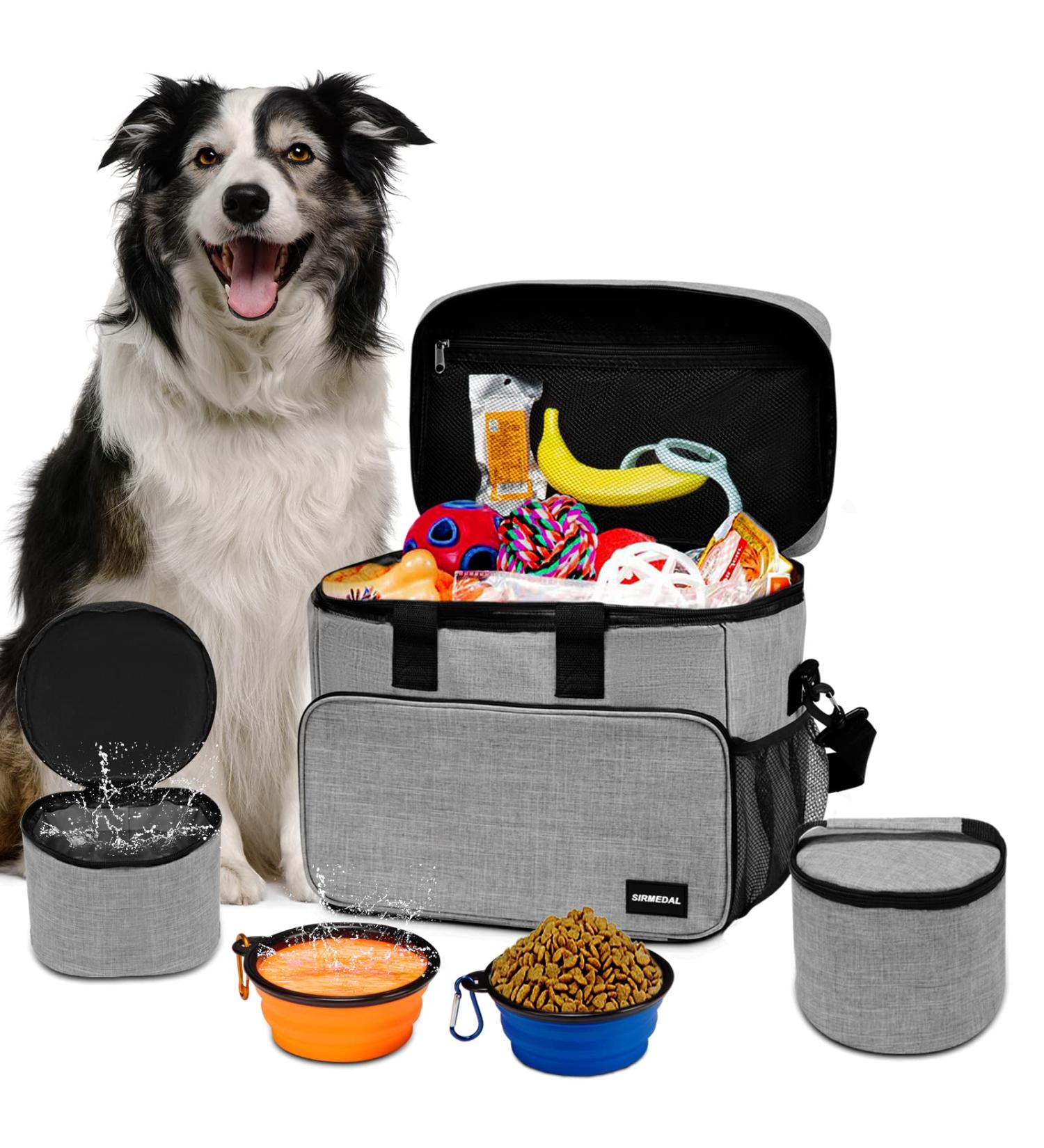 Large Dog Travel Bag Set | Includes Collapsible Food Containers & Chains | Perfect for Weekend Getaways - Buy Online on GoSupps.com
