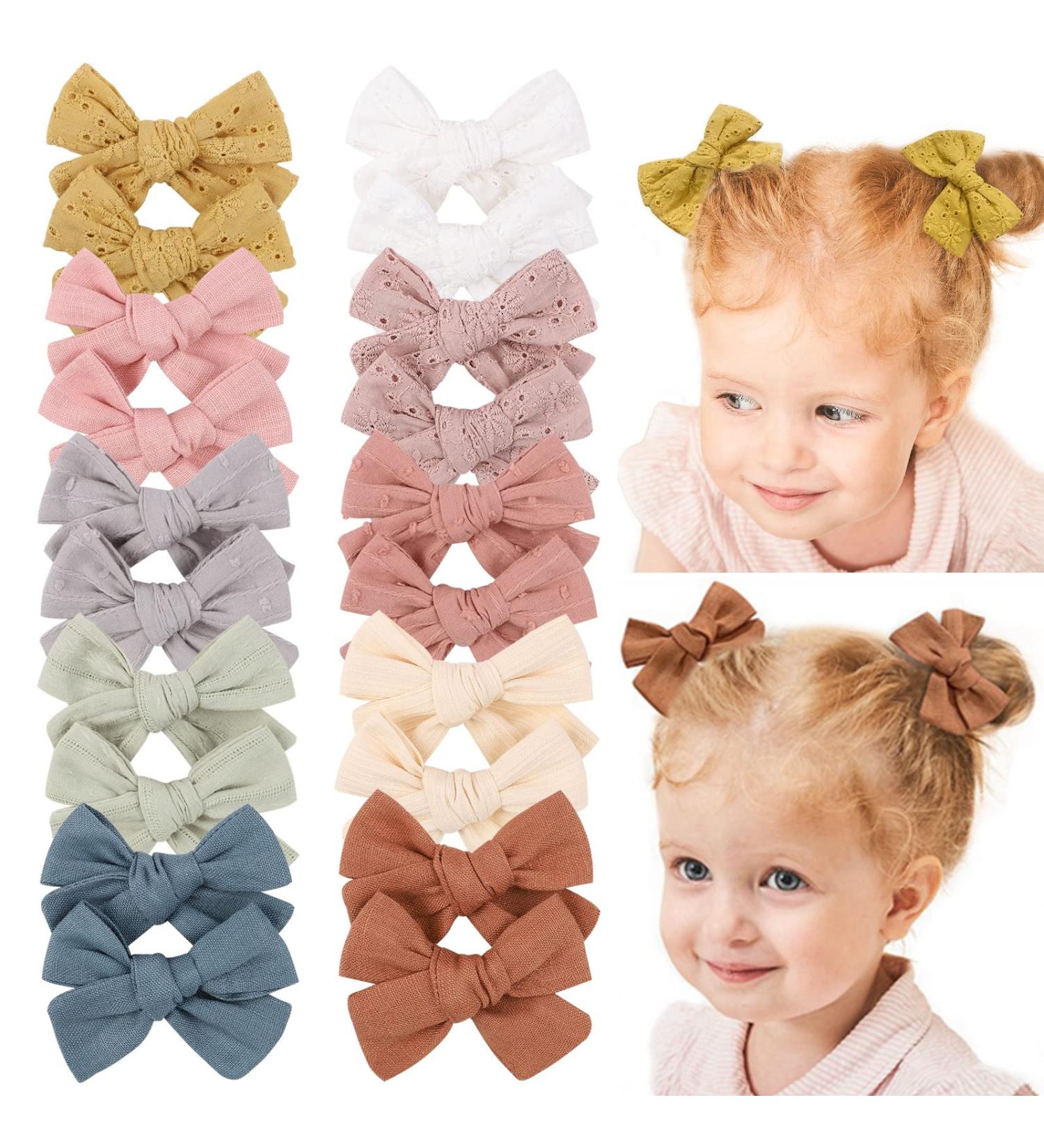Jollybows 20pcs Baby Girl Hair Bows Clips | Fully Lined 3.5 Barrettes | Hair Accessories for Kids & Teens - Buy Online on GoSupps.com